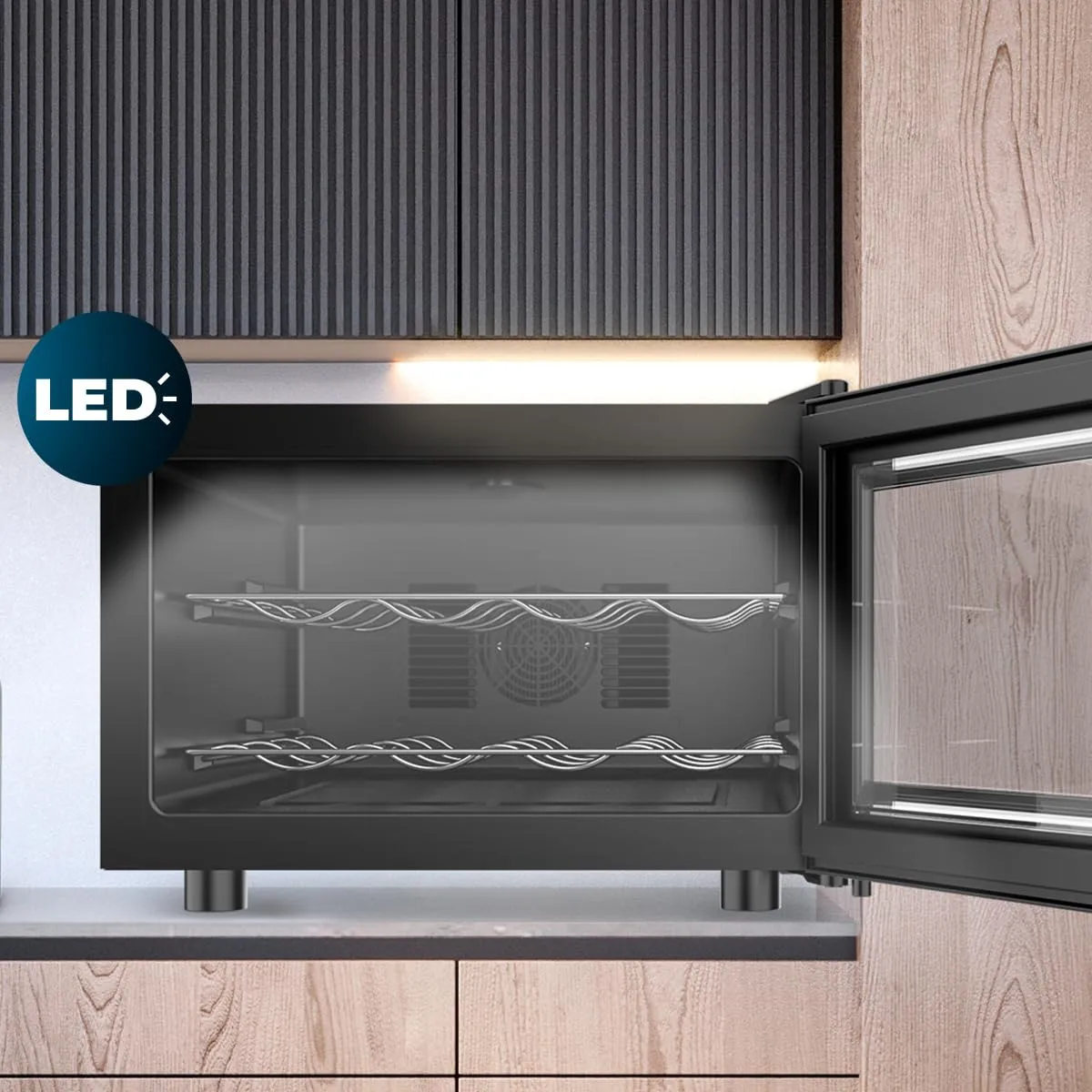 Cecotec Bolero GrandSommelier 800H CoolCrystal E Cantina per vino, 8 bottiglie, Nero - immagine 9