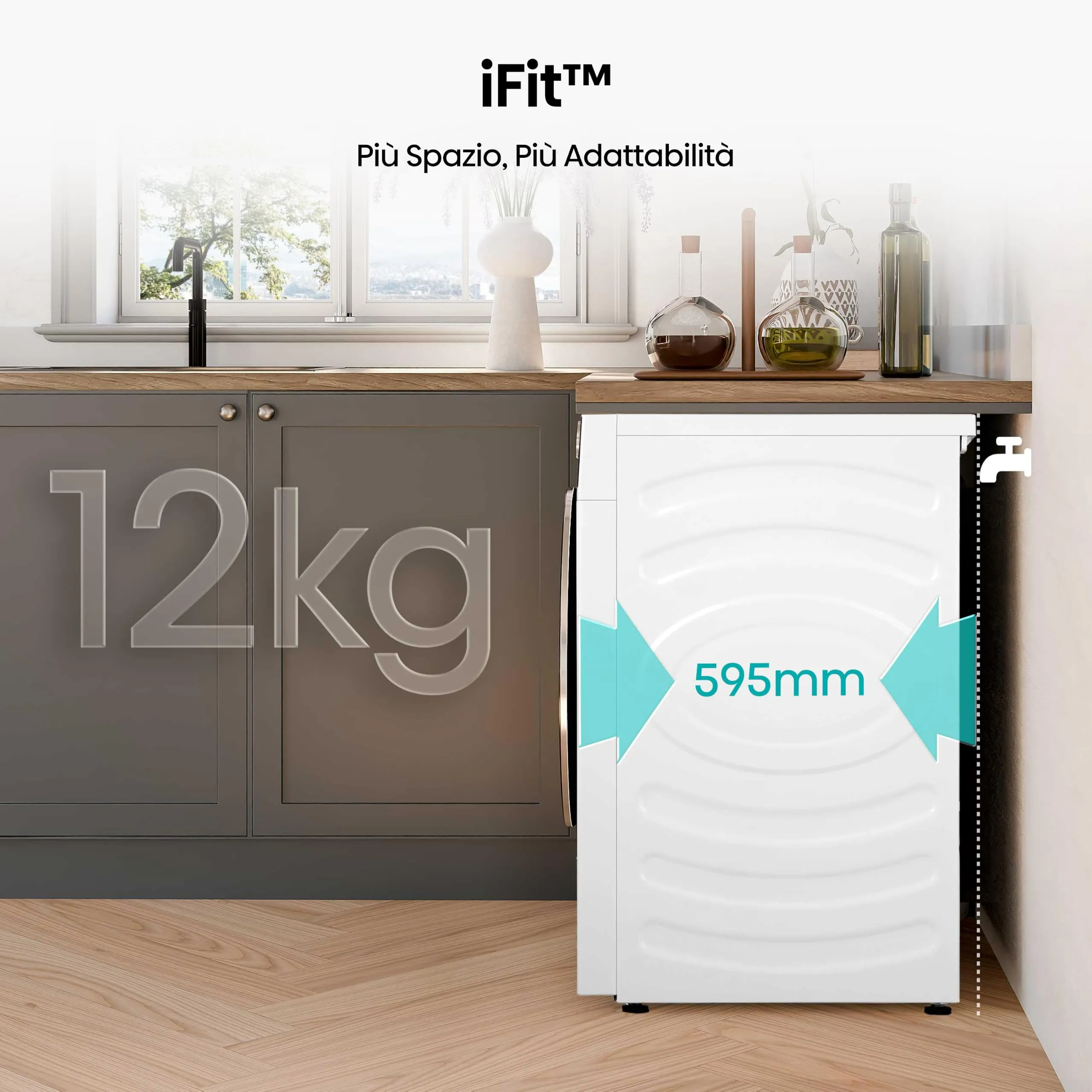 Hisense WD5I1245BWRH Lavasciuga Pompa di Calore 12 + 8 Kg, 1400 RPM, Classe Energetica A-30%/A-10%, Bianco - immagine 8