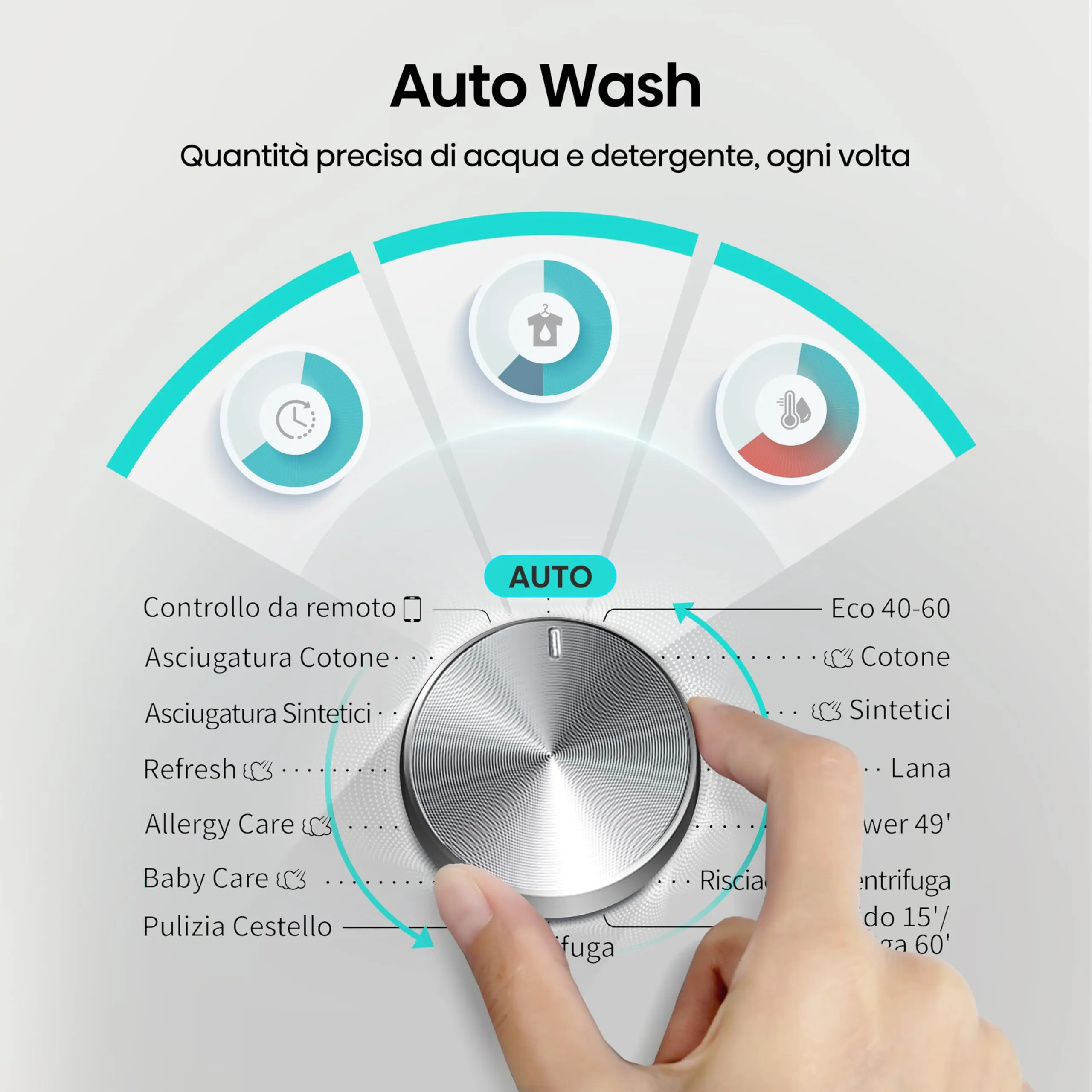 Hisense WD3S1043BW7 Lavasciuga 10,5 + 6 kg, 1400 RPM, Vapore, Motore Inverter, Classe Energetica A-20%/D, Display LED, Grigio, WiFi - immagine 7