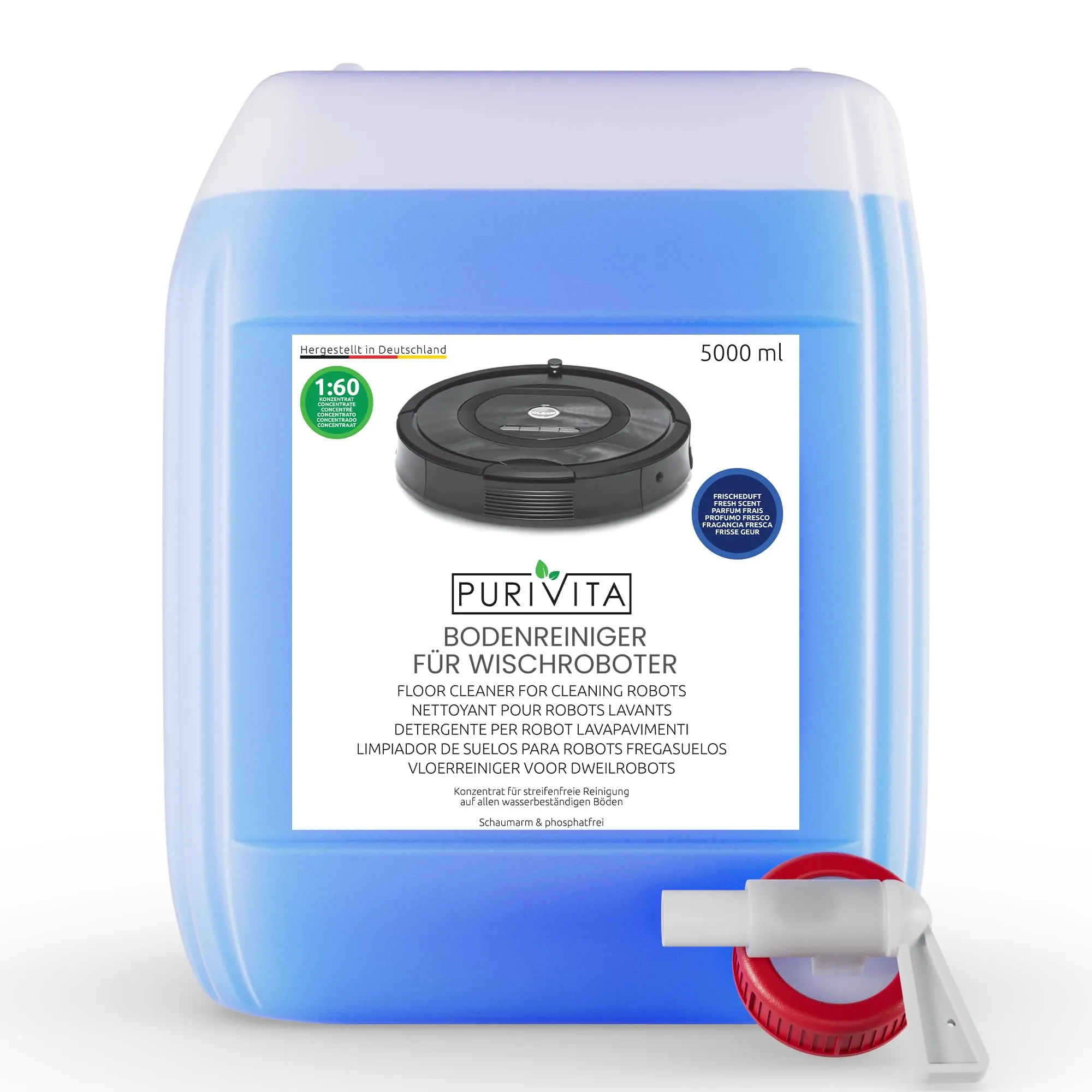Purivita Detergente Lavapavimenti Concentrato per Robot e Lavasciuga, 5 L - immagine 1