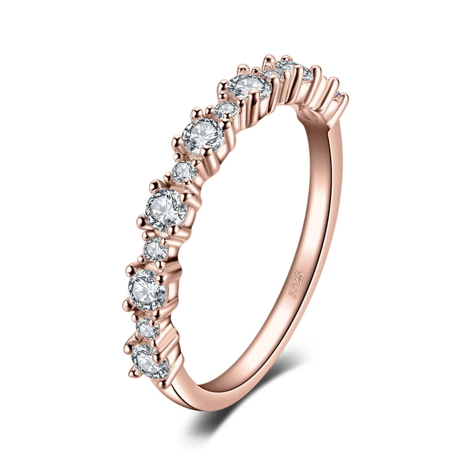 JewelryPalace Anello Donna in Argento 925 e Oro Rosa con Zirconi, Taglia 17 - immagine 1