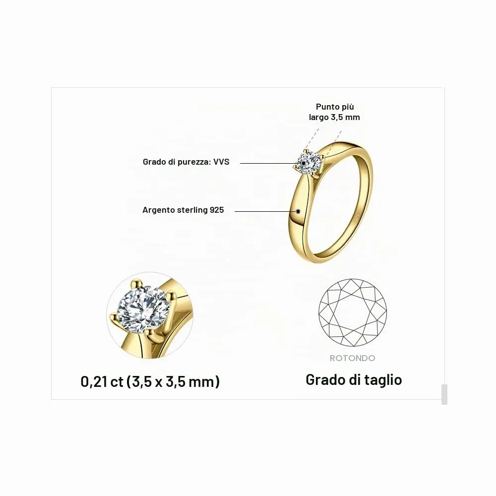 JewelryPalace Anello Donna in Argento 925 con Diamante Simulato - immagine 2