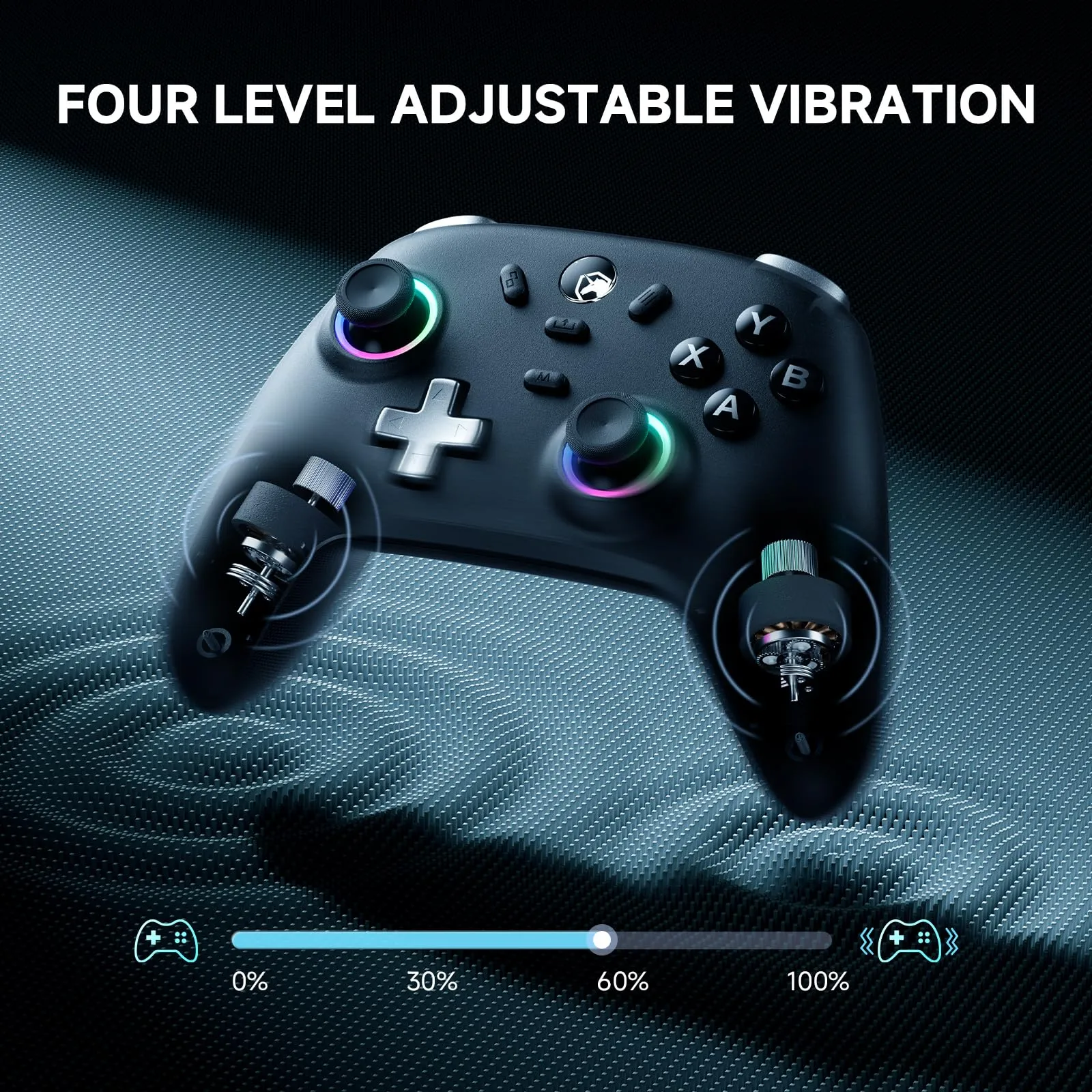 ECHTPower Controller Gaming con Base di Ricarica, Hall Joystick, 1000Hz Polling Rate, 3 Modalità (2.4GHz/BT/Cavo) per PC, Switch, iOS, Android - immagine 6