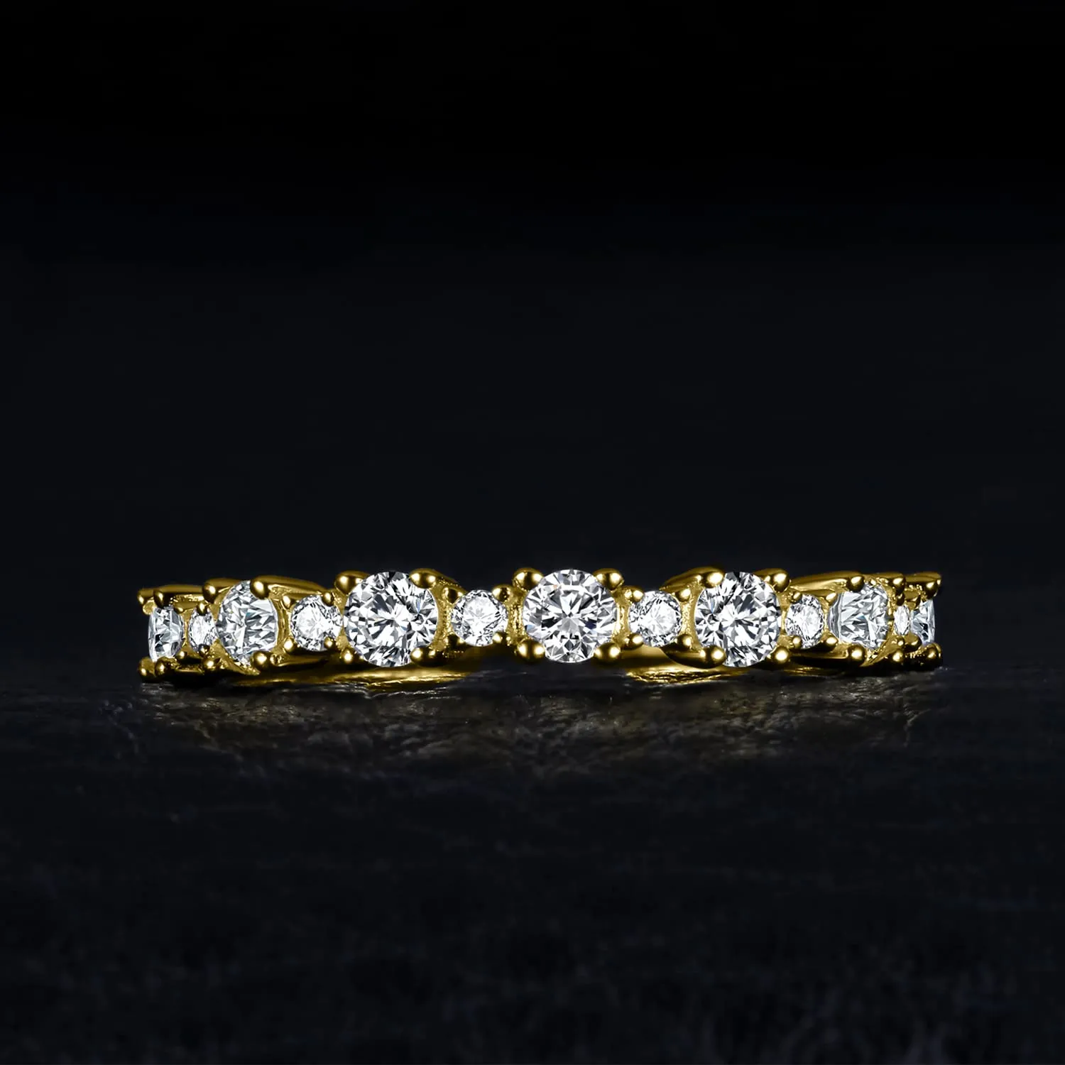 JewelryPalace Anello Donna Argento 925 con Zirconi, Taglia 21, Oro - immagine 3