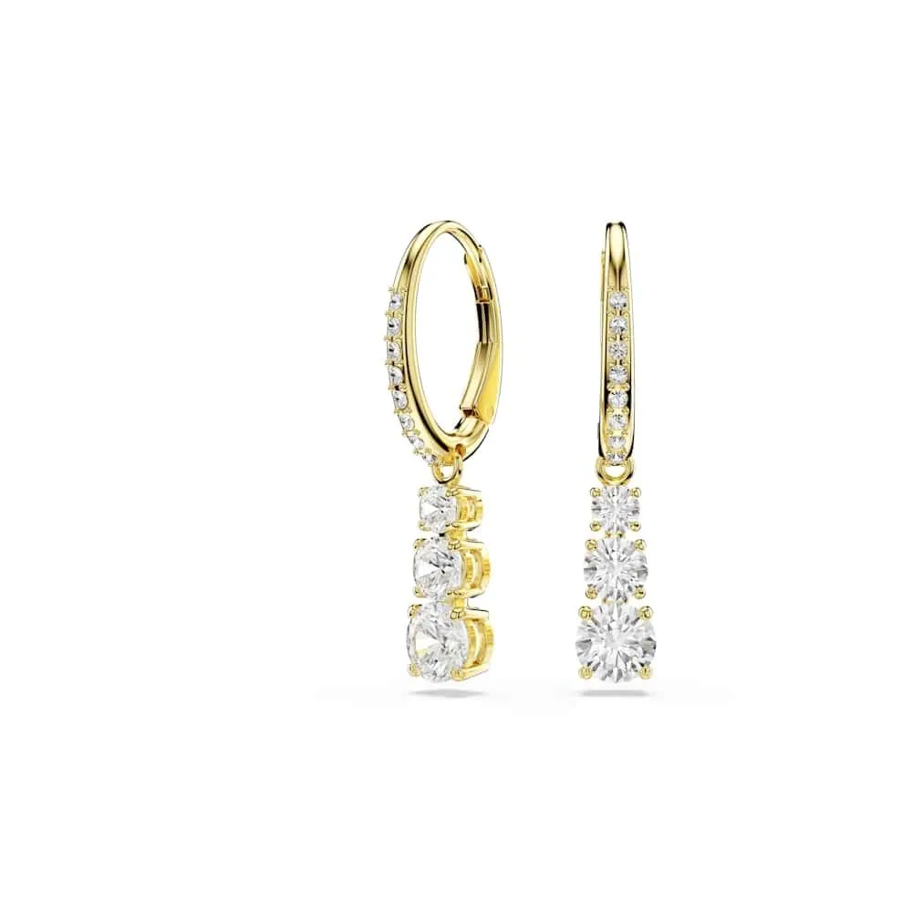Swarovski Stilla Attract Orecchini a Cerchio con Zirconia Trasparenti, Placcatura in Tonalità Oro - immagine 1