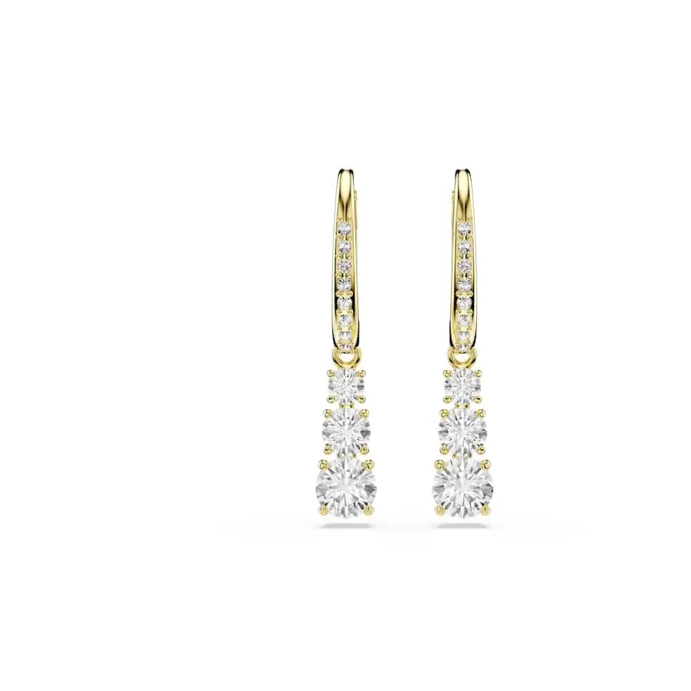 Swarovski Stilla Attract Orecchini a Cerchio con Zirconia Trasparenti, Placcatura in Tonalità Oro - immagine 2