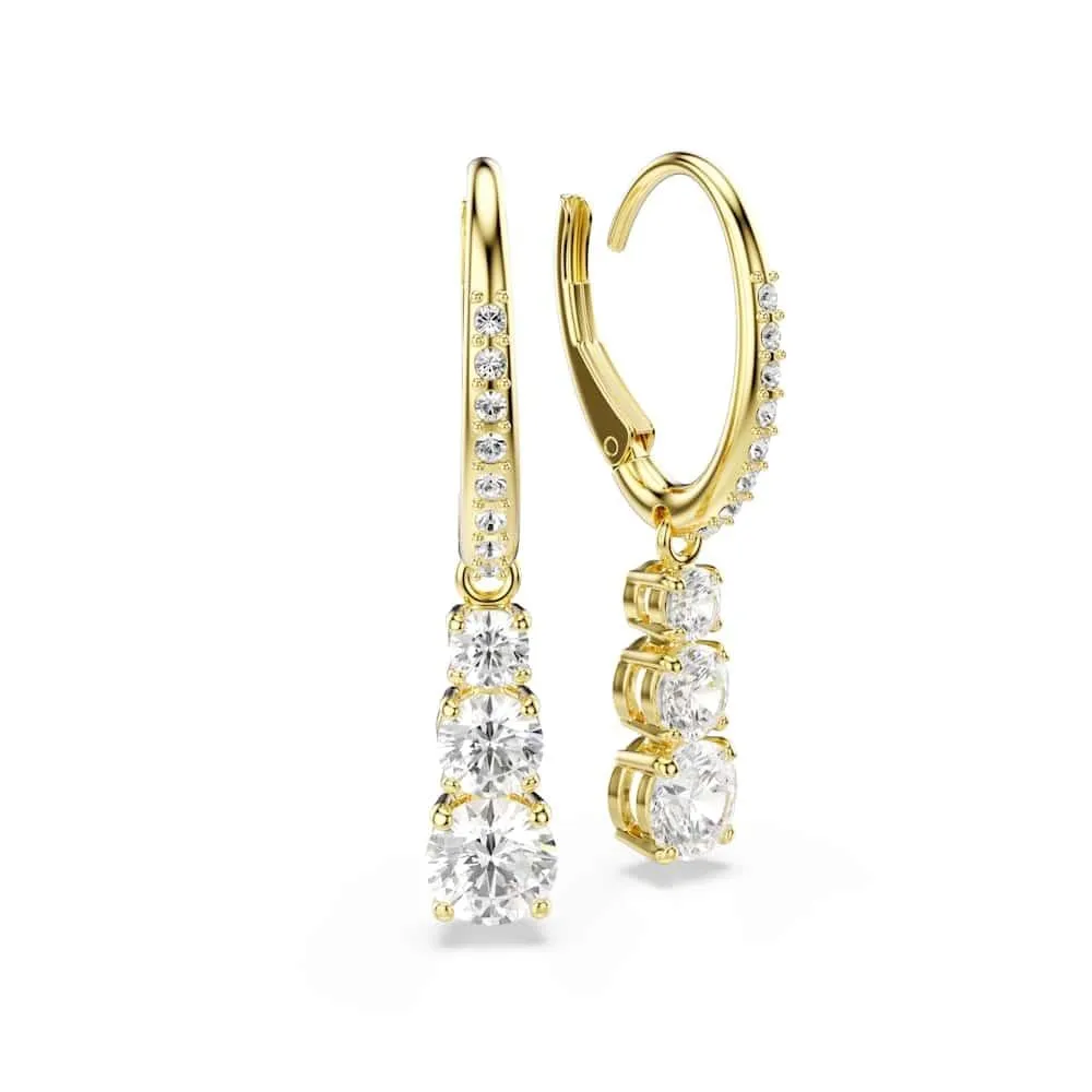 Swarovski Stilla Attract Orecchini a Cerchio con Zirconia Trasparenti, Placcatura in Tonalità Oro - immagine 3