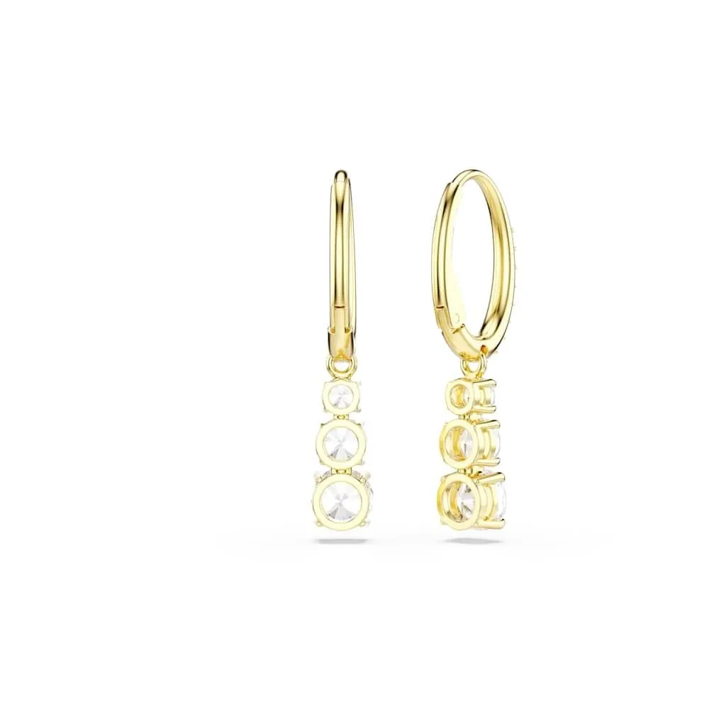 Swarovski Stilla Attract Orecchini a Cerchio con Zirconia Trasparenti, Placcatura in Tonalità Oro - immagine 4