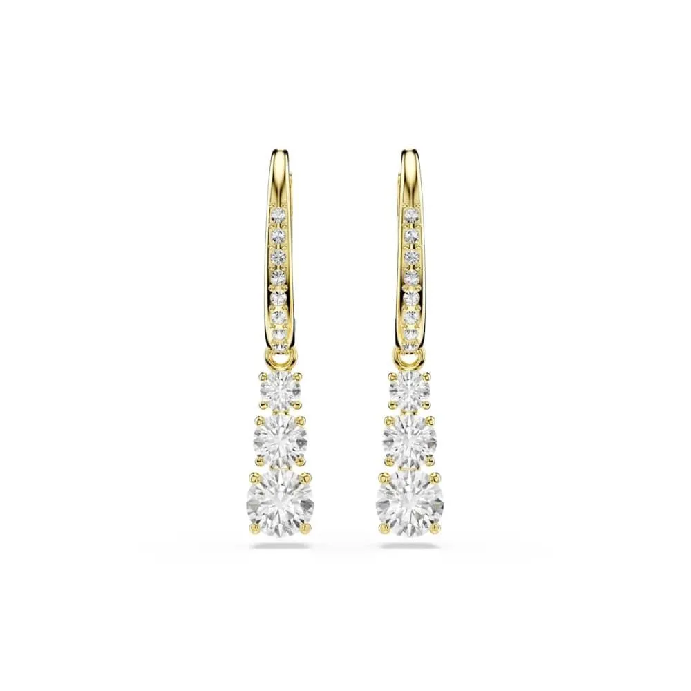 Swarovski Stilla Attract Orecchini a Cerchio con Zirconia Trasparenti, Placcatura in Tonalità Oro - immagine 6