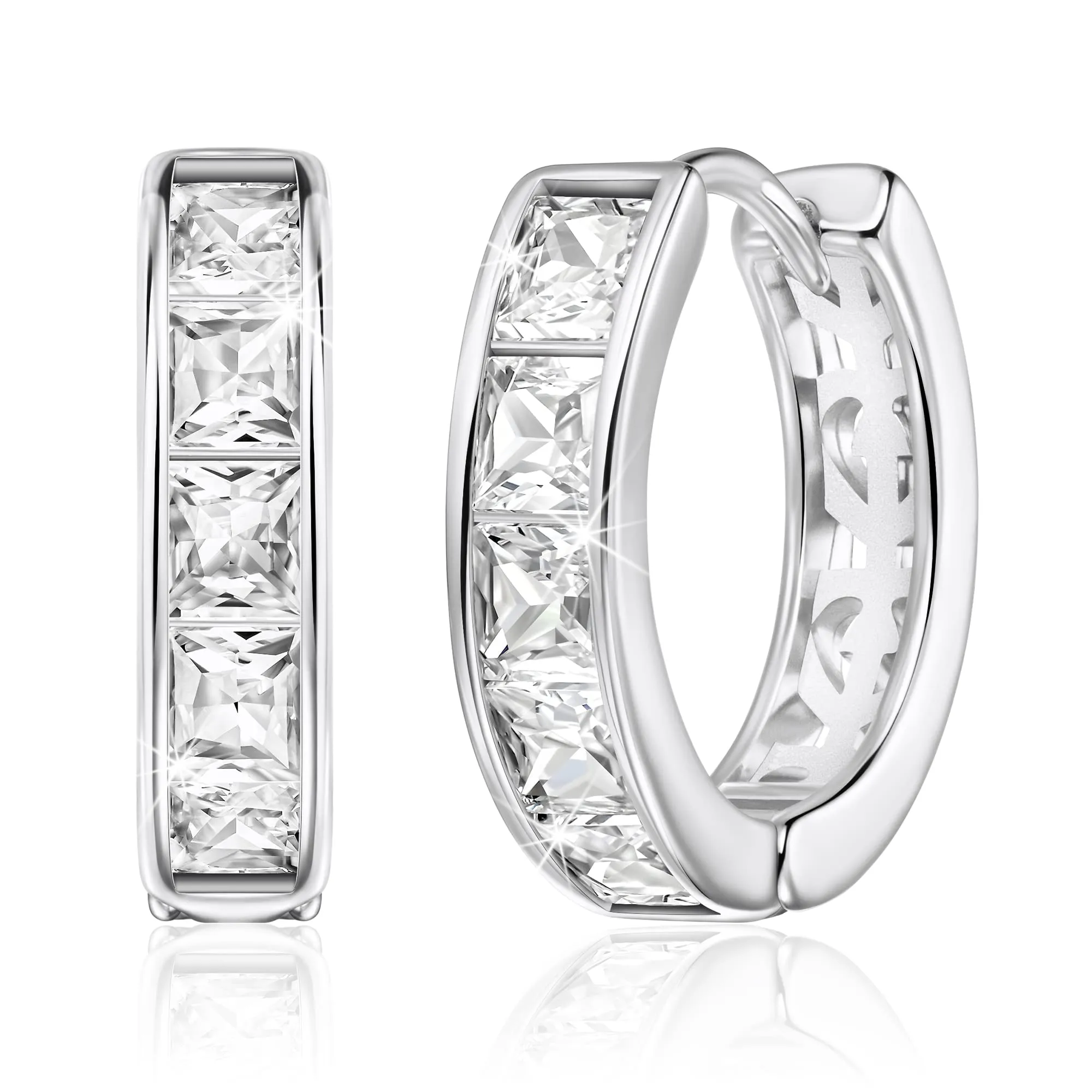 Linawe Orecchini a Elica in Argento con Zirconia Cubica per Donna - immagine 1