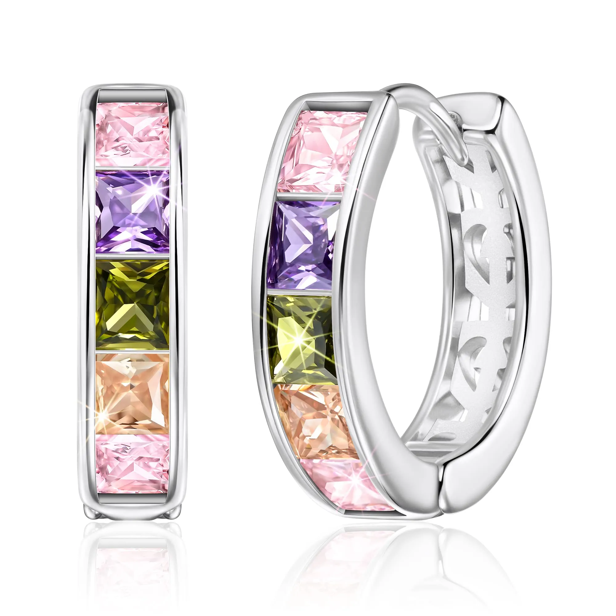 Linawe Orecchini a cerchio da donna in argento per piercing elica e conchiglia - immagine 1