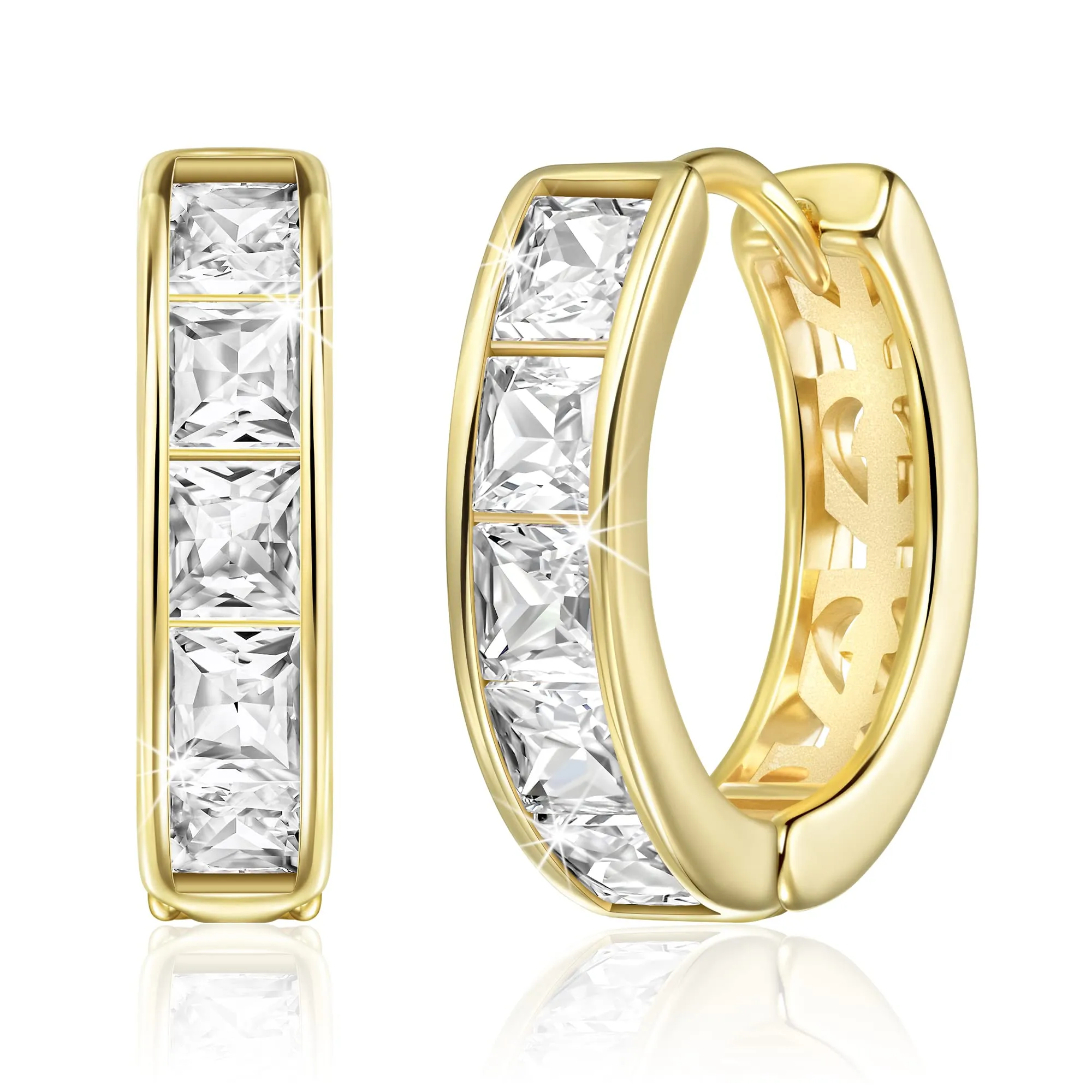 Linawe Orecchini a cerchio piccoli placcati in oro, Mini Piercing Helix Ring ipoallergenici - immagine 1