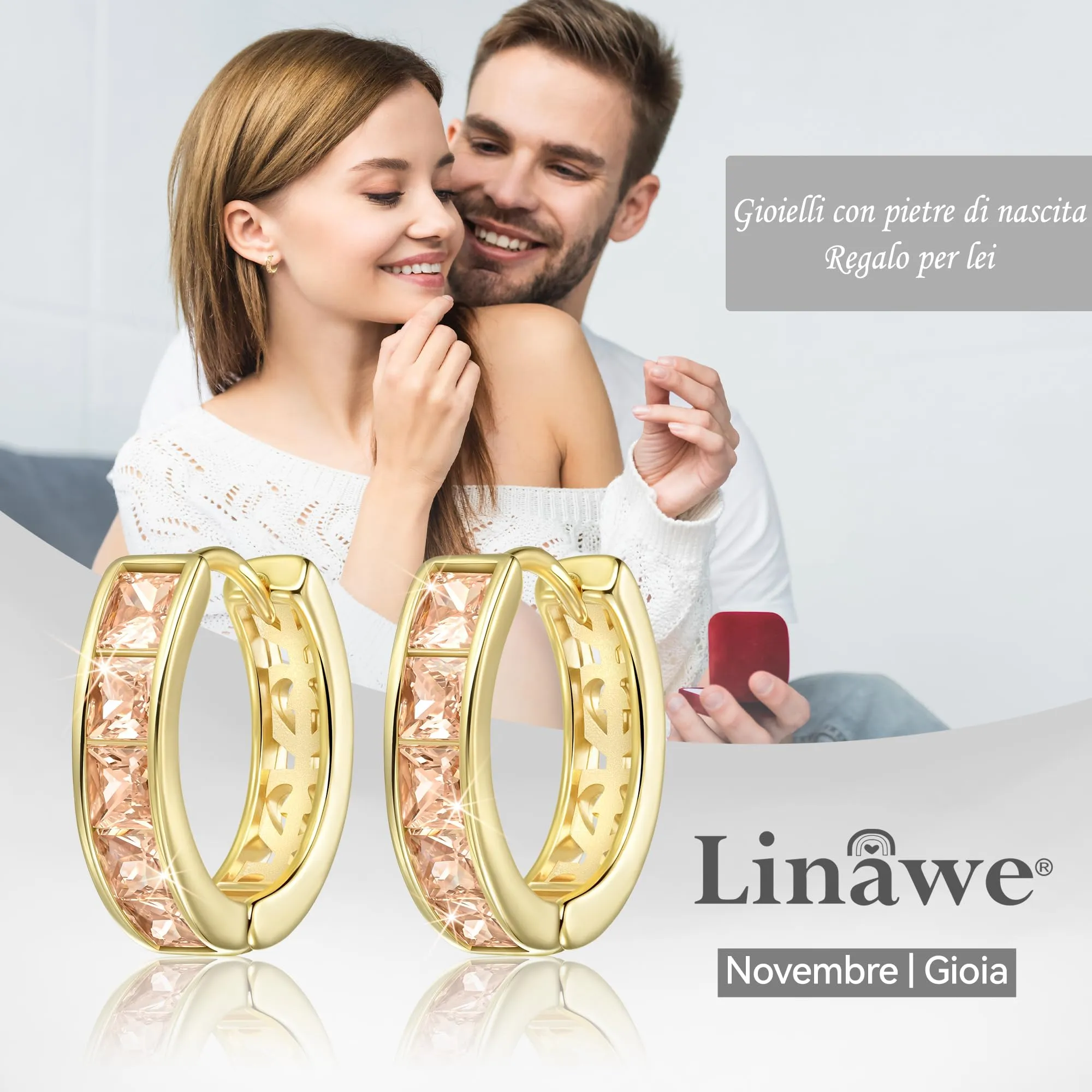 Linawe Orecchini a cerchio in oro giallo, Mini anelli helix piercing ipoallergenici per donna - immagine 5