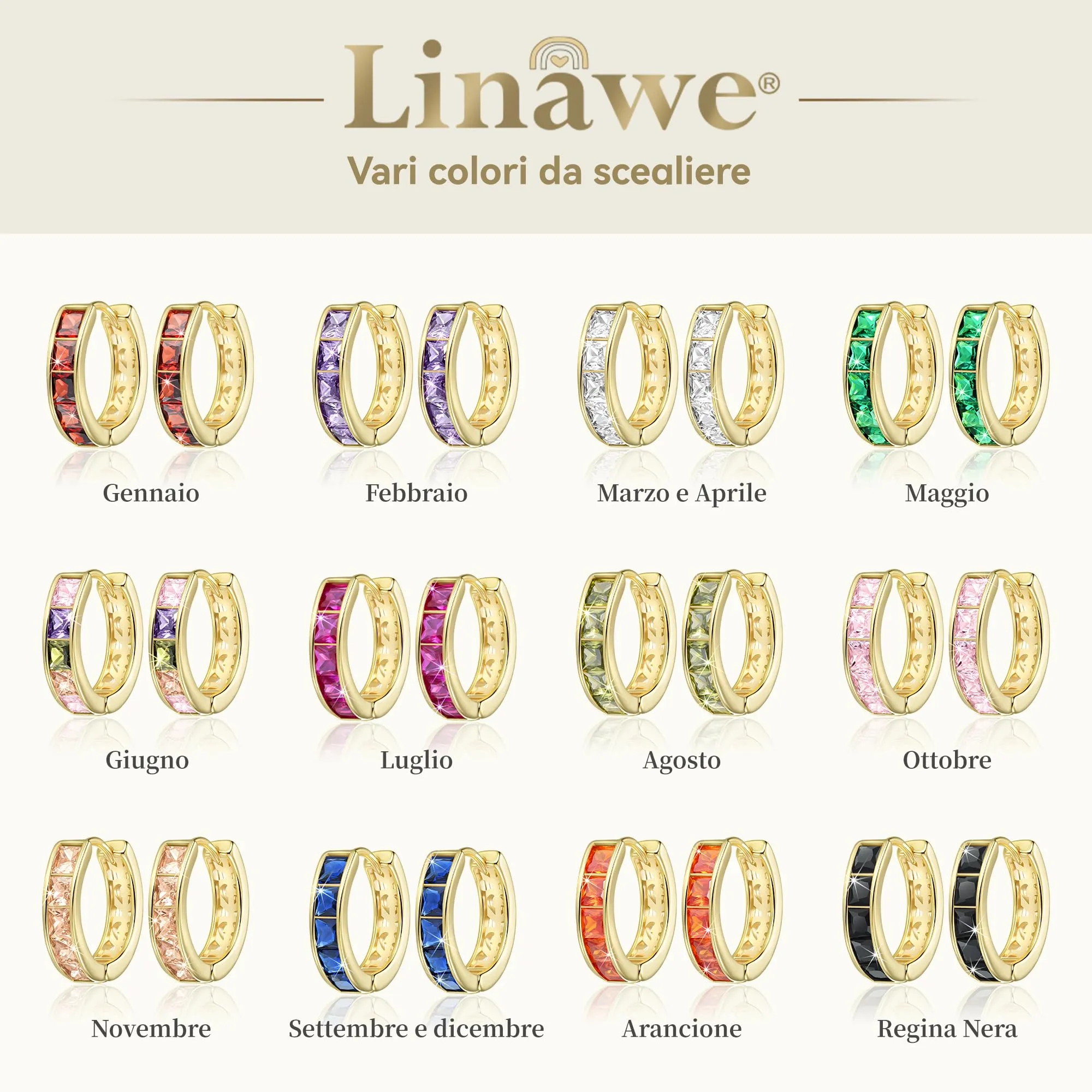 Linawe Orecchini a cerchio in oro giallo, Mini anelli helix piercing ipoallergenici per donna - immagine 6