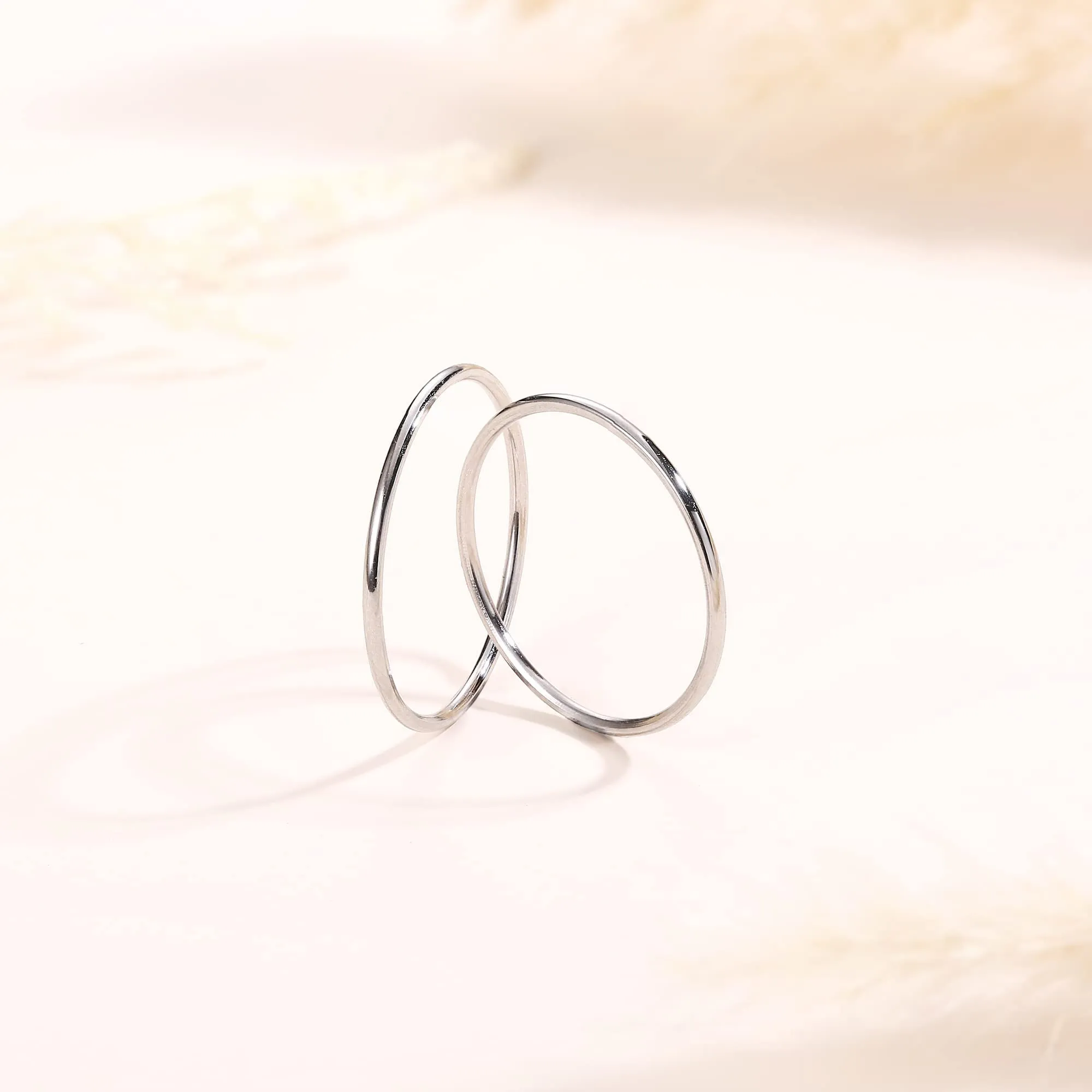 Milacolato 1mm Anelli Impilabili in Acciaio Inox da Donna, Set 7 Pezzi, Argento e Oro Rosa, Misura 3-9 - immagine 5