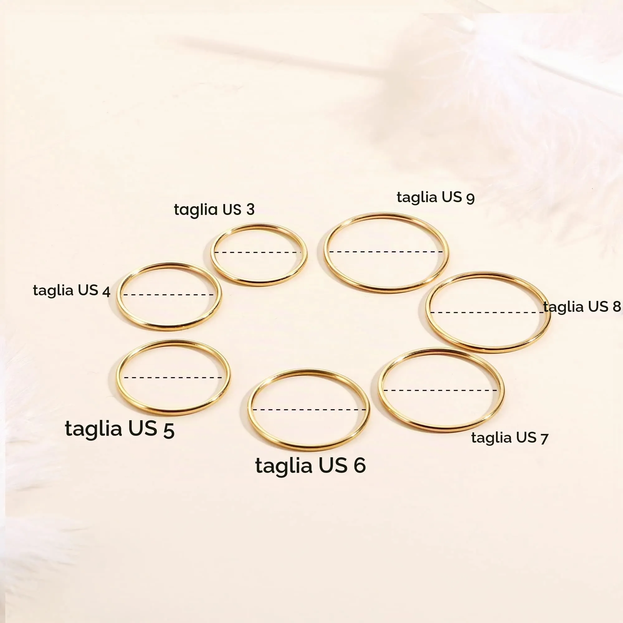 Milacolato Anelli Impilabili in Acciaio Inox da Donna, 1mm, Misura 3/4/5/6/7/8/9, Oro Argento - immagine 4