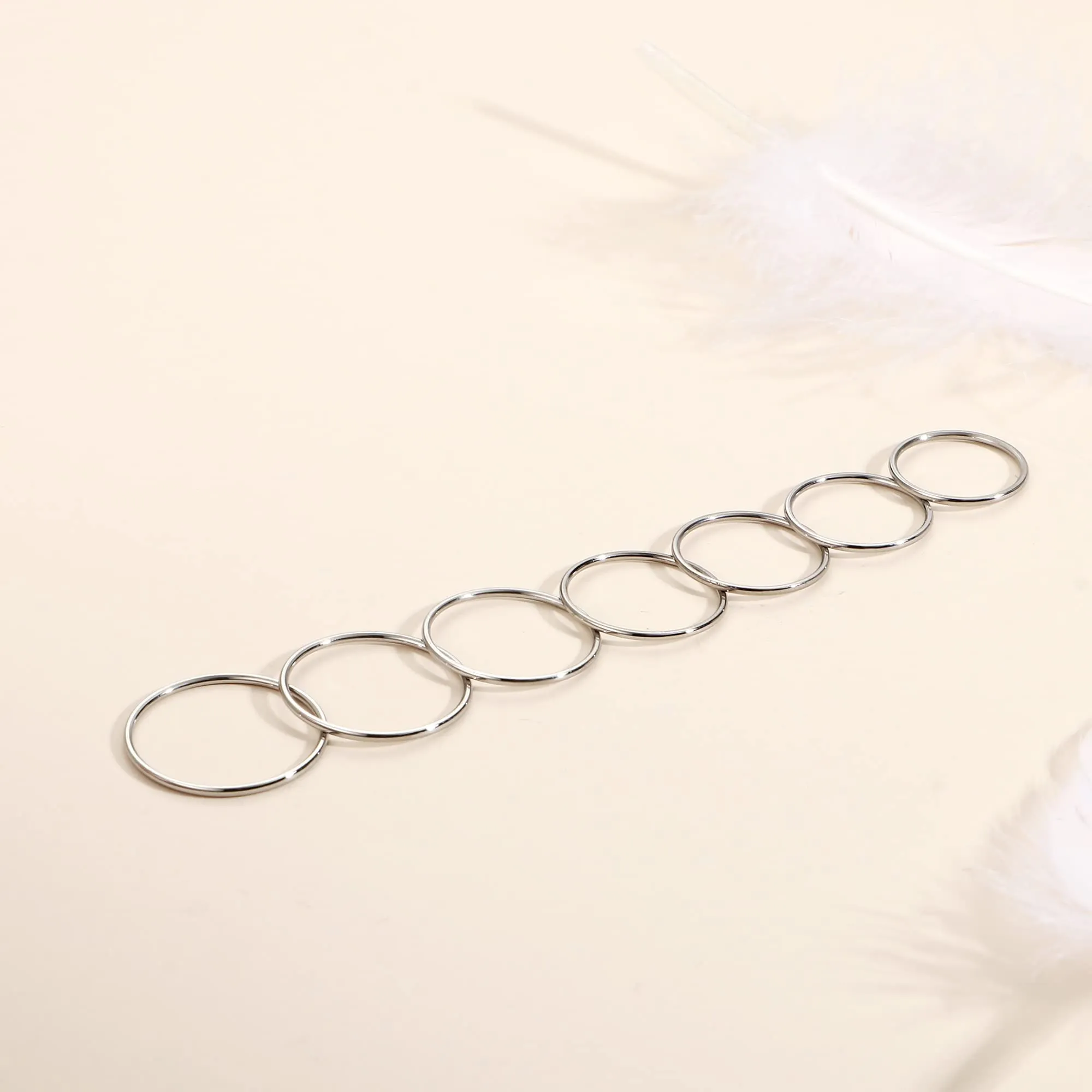 Milacolato Anelli Impilabili in Acciaio Inox da Donna, 1mm, Misura 3/4/5/6/7/8/9, Oro Argento - immagine 5