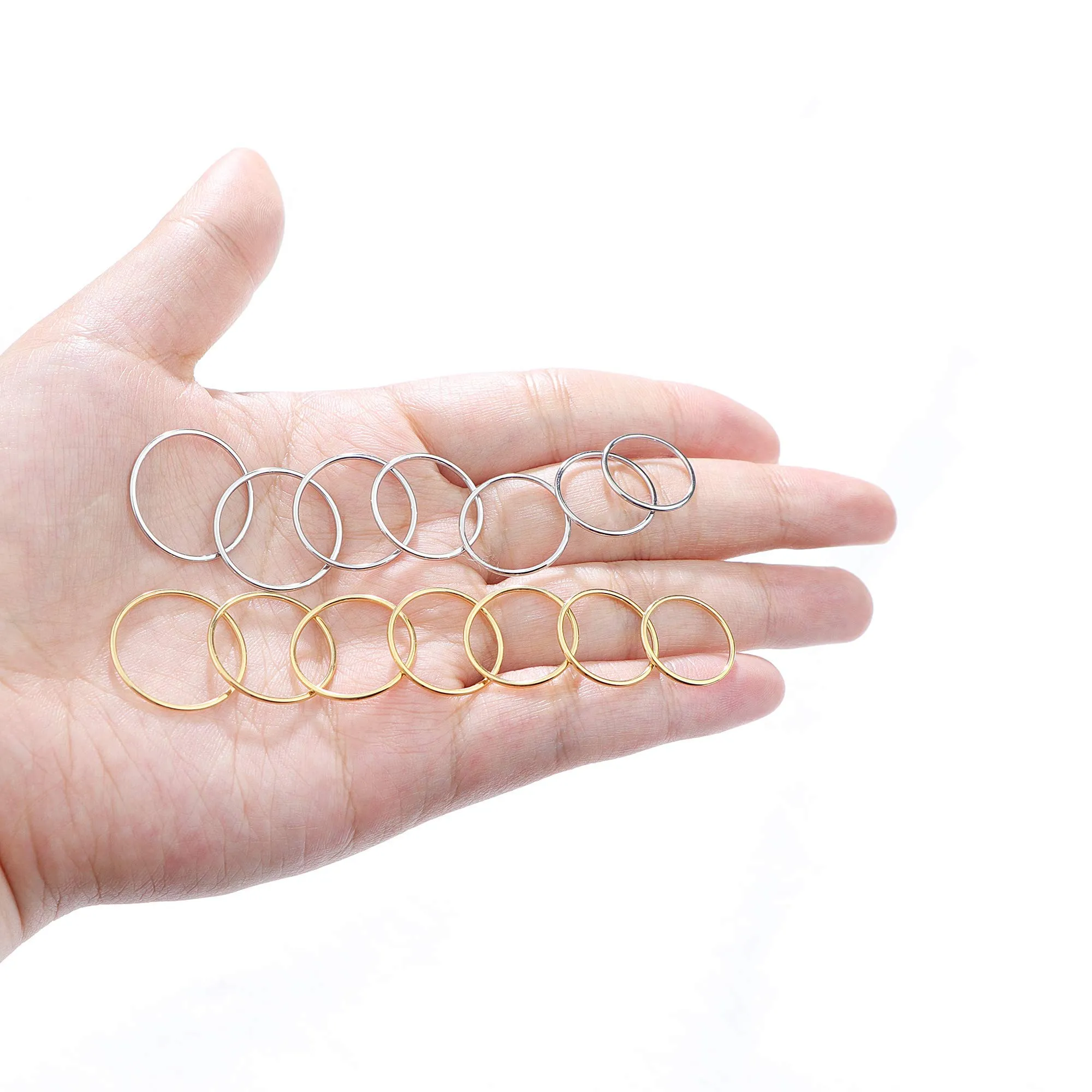 Milacolato Anelli Impilabili in Acciaio Inox da Donna, 1mm, Misura 3/4/5/6/7/8/9, Oro Argento - immagine 7
