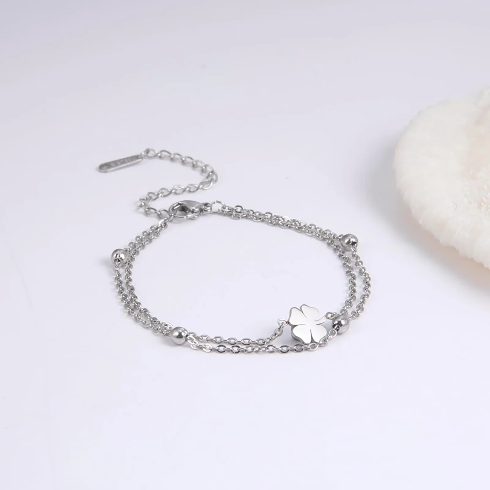 VASSAGO Bracciale da donna con quadrifoglio in acciaio inox - immagine 4