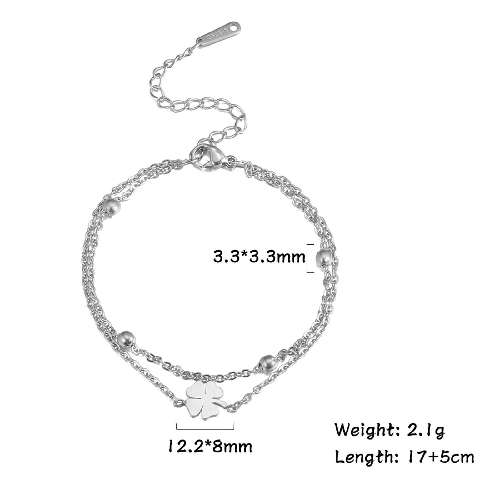 VASSAGO Bracciale da donna con quadrifoglio in acciaio inox - immagine 6