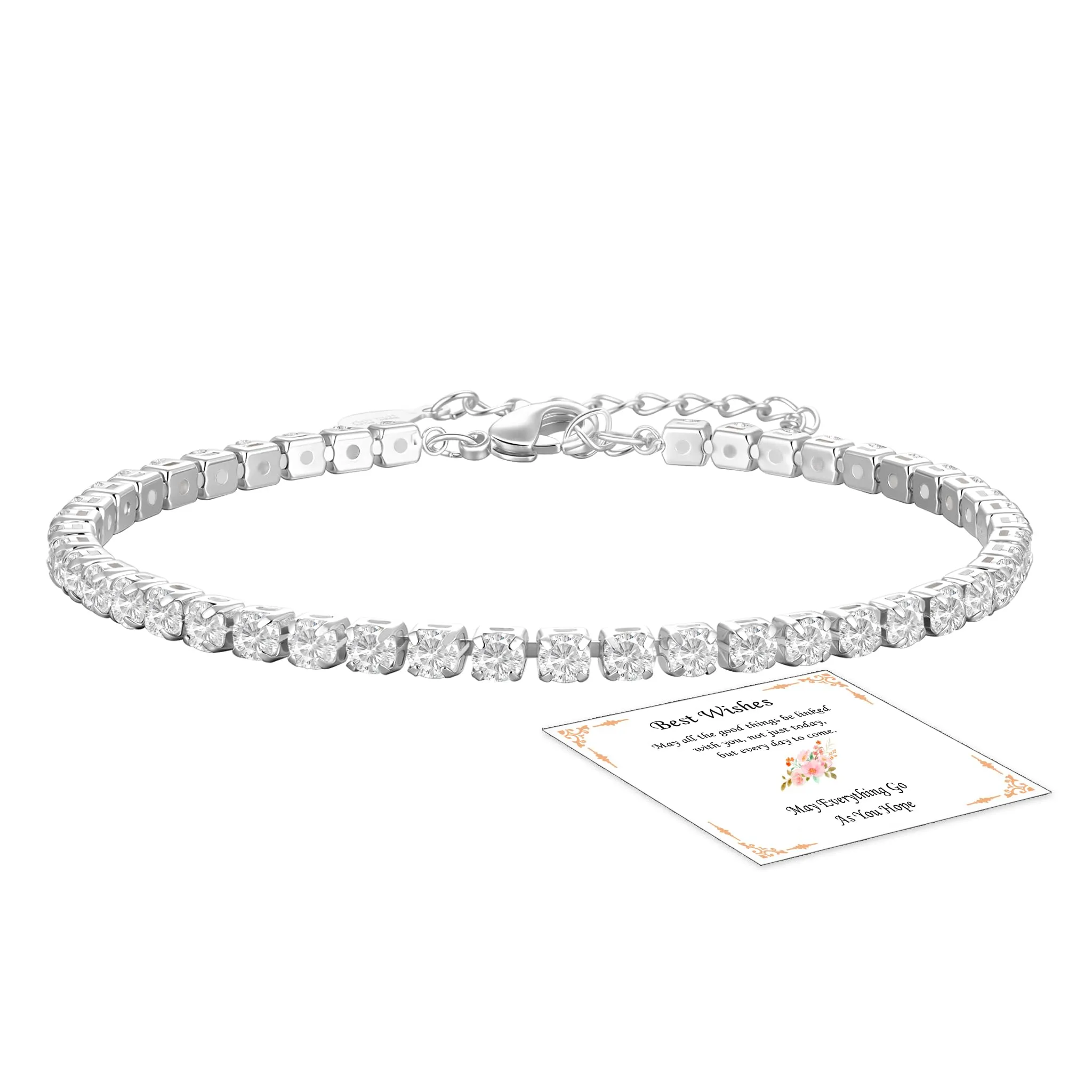 Aretas Bracciale da donna in argento Sterling 925, regolabile, 16+5 cm - immagine 1