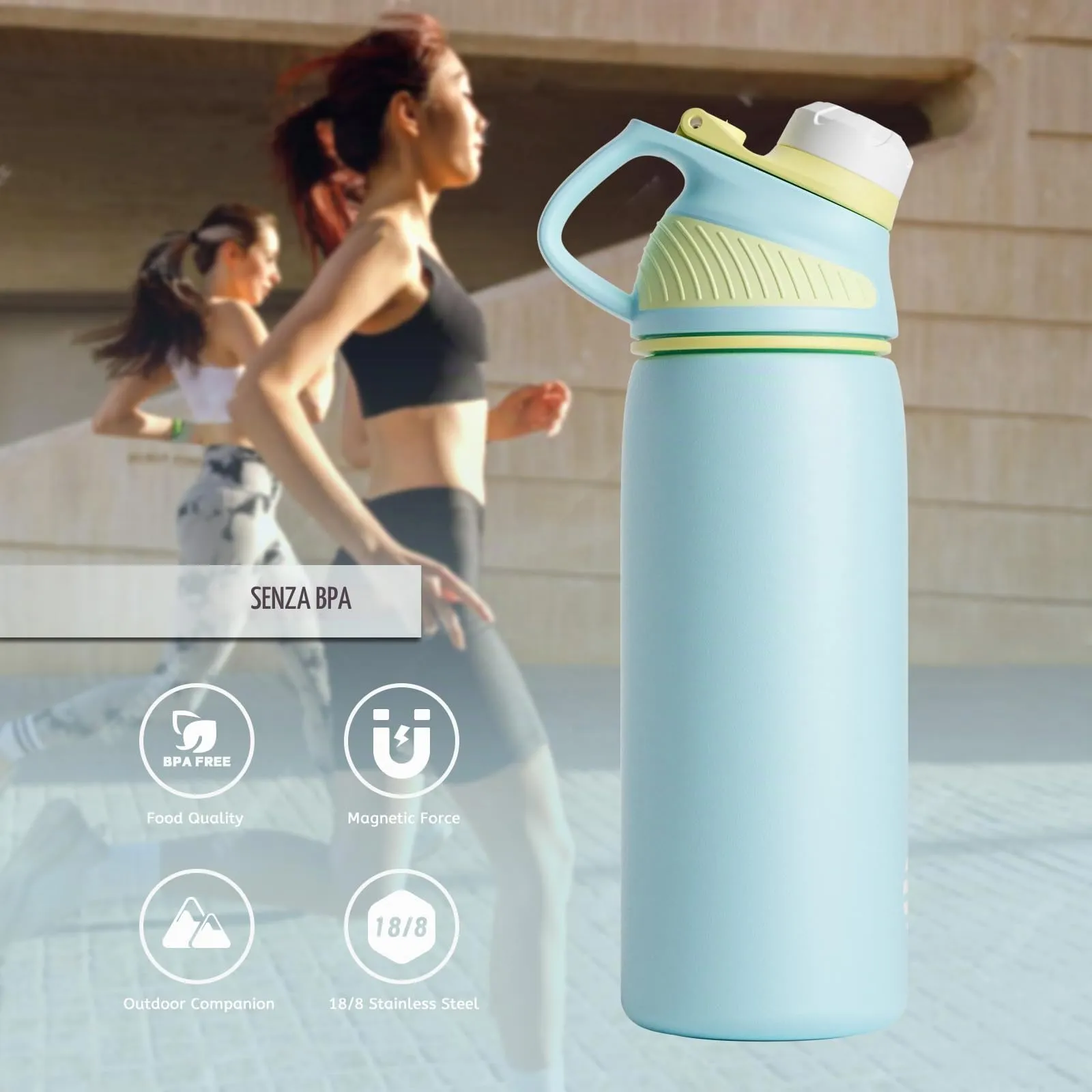 Fjbottle Borraccia Termica 600ml Acciaio Inox con Tappo Magnetico per Ciclismo - immagine 5