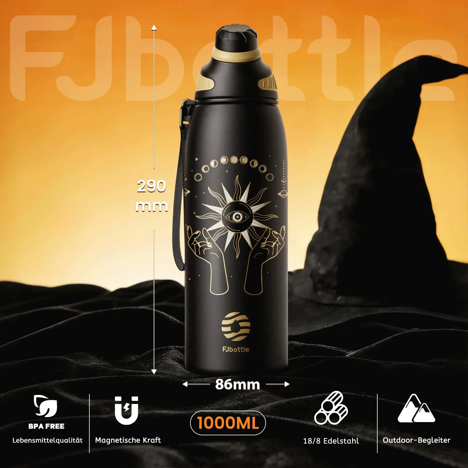 Fjbottle Borraccia Termica in Acciaio Inox 1L con Tappo Magnetico - immagine 4