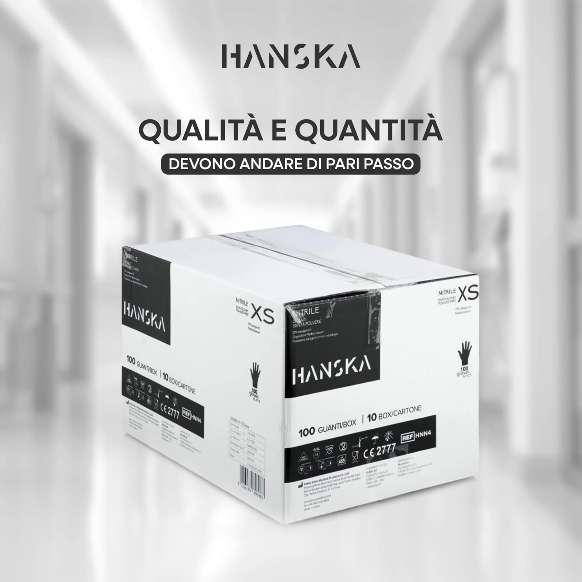 HANSKA Guanti Monouso in Nitrile Neri, Senza Polvere, Ambidestri, Non Sterili, XS (1000 pezzi) - immagine 2