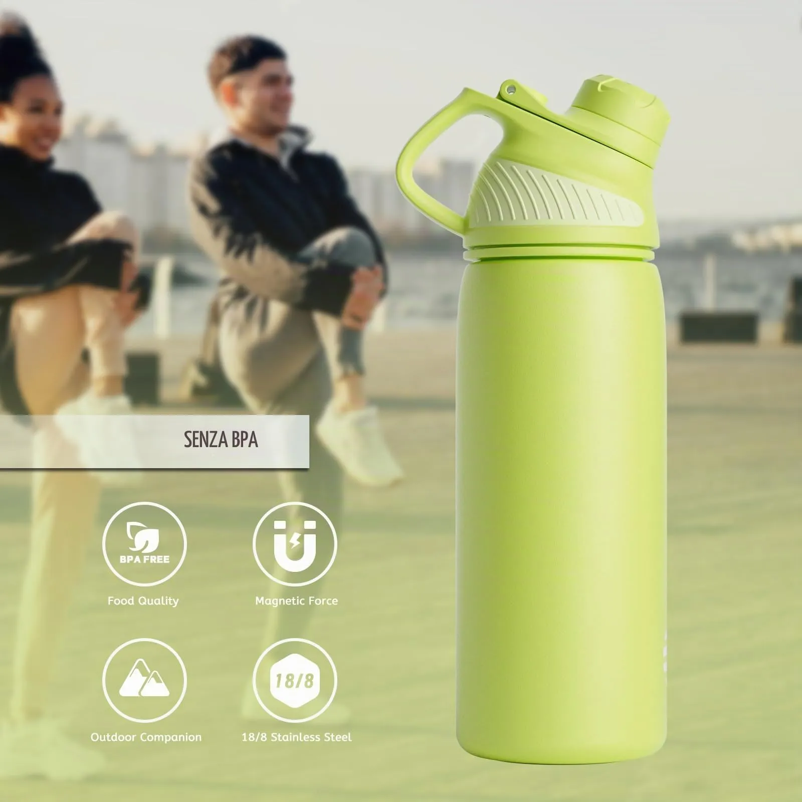 Fjbottle Borraccia Termica 600ml Acciaio Inox con Tappo Magnetico per Ciclismo - immagine 5
