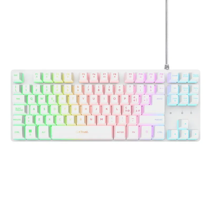 GXTrust Thado Tastiera Gaming TKL Italiano QWERTY, Bianco - immagine 1