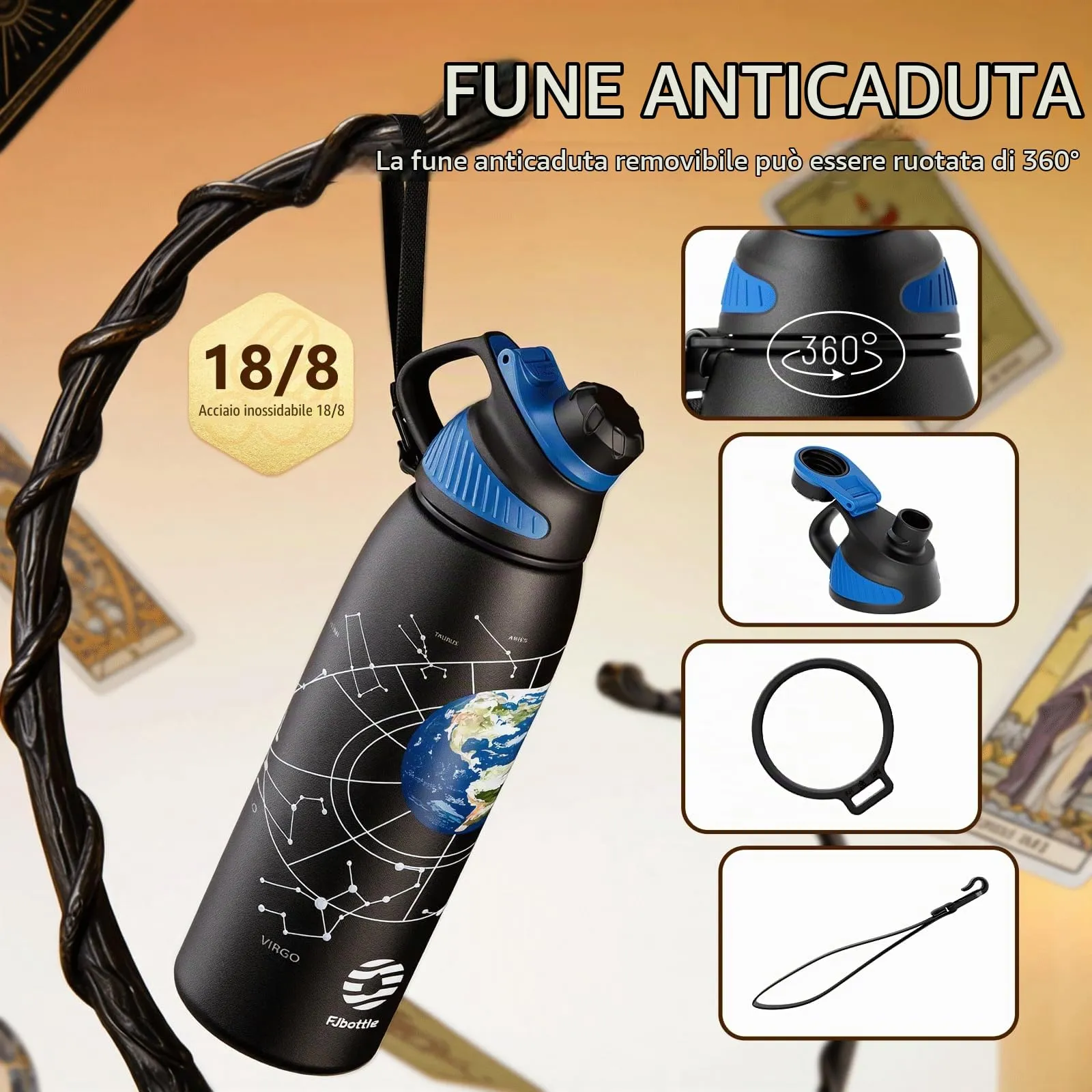 Fjbottle Borraccia Termica in Acciaio Inox 1L con Tappo Magnetico - immagine 3