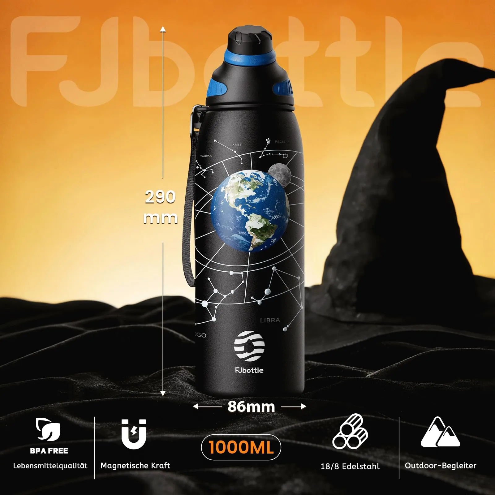 Fjbottle Borraccia Termica in Acciaio Inox 1L con Tappo Magnetico - immagine 4