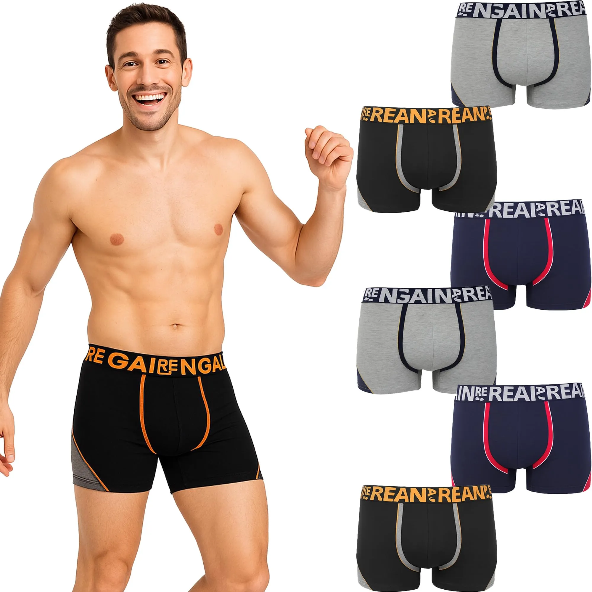 Navigare Boxer Uomo Cotone Elasticizzato B21070, 6 Pezzi, Taglia M - immagine 1