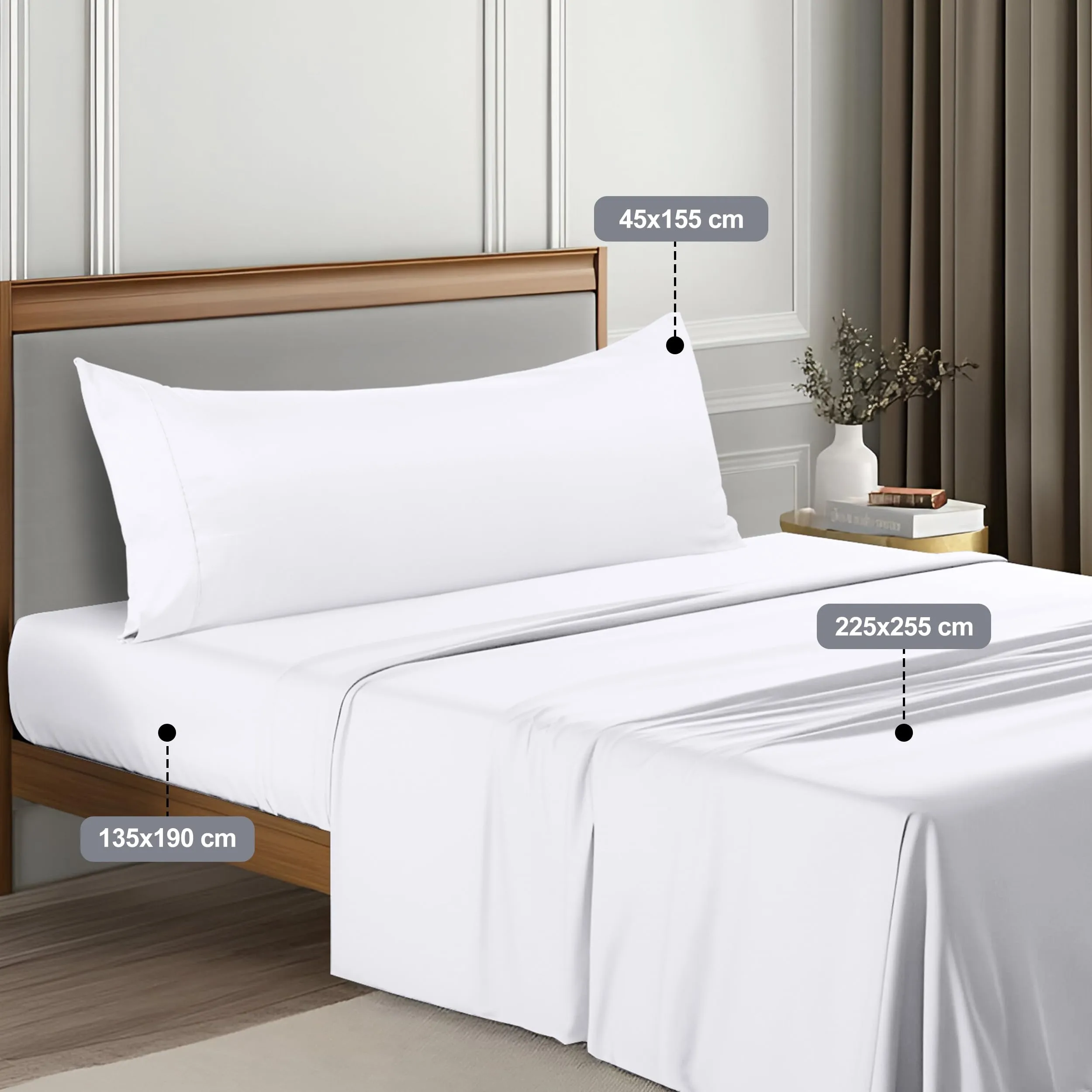 Utopia Bedding Set Lenzuola Letto 3 Pezzi, 135x190cm, Bianca - immagine 2