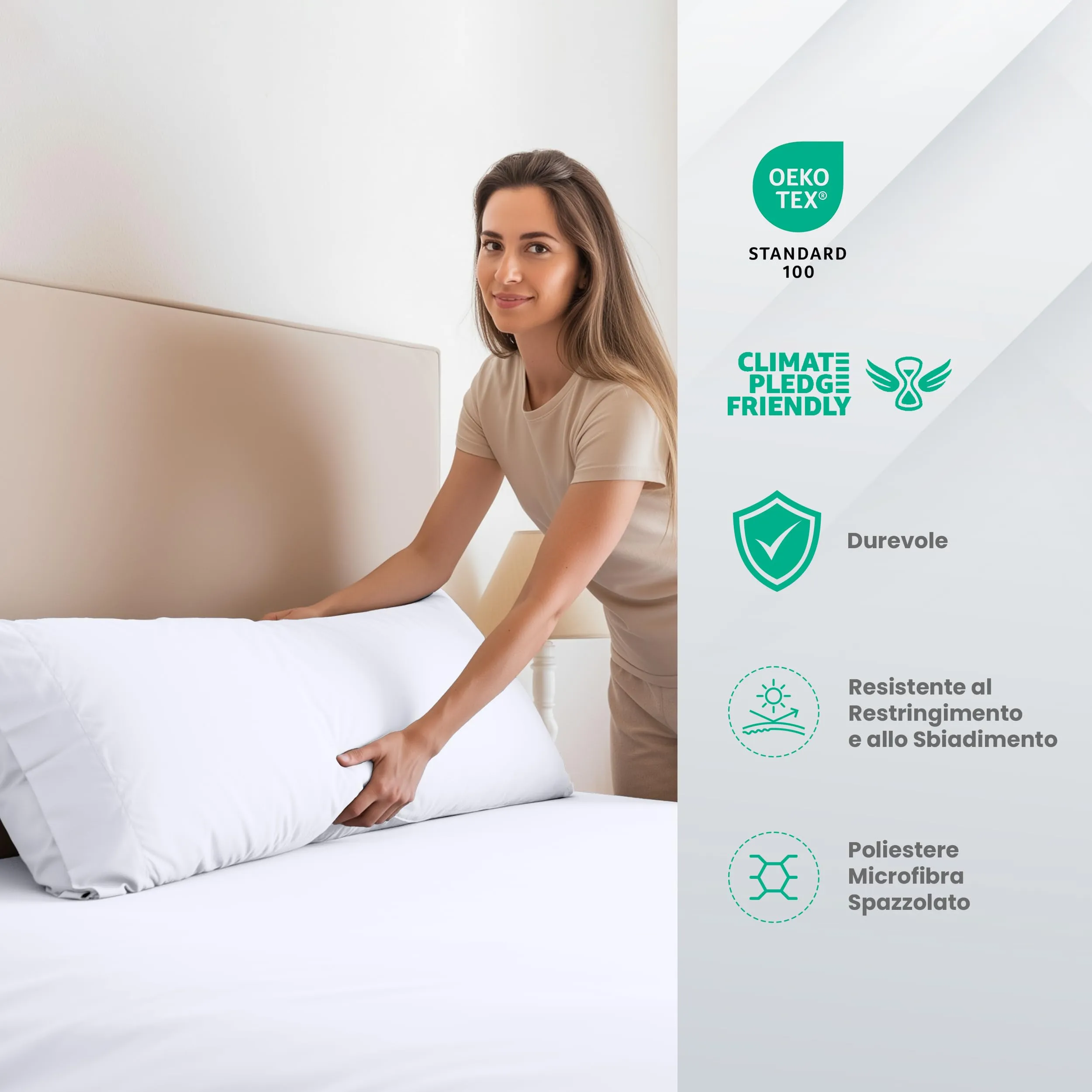 Utopia Bedding Set Lenzuola Letto 3 Pezzi, 135x190cm, Bianca - immagine 4