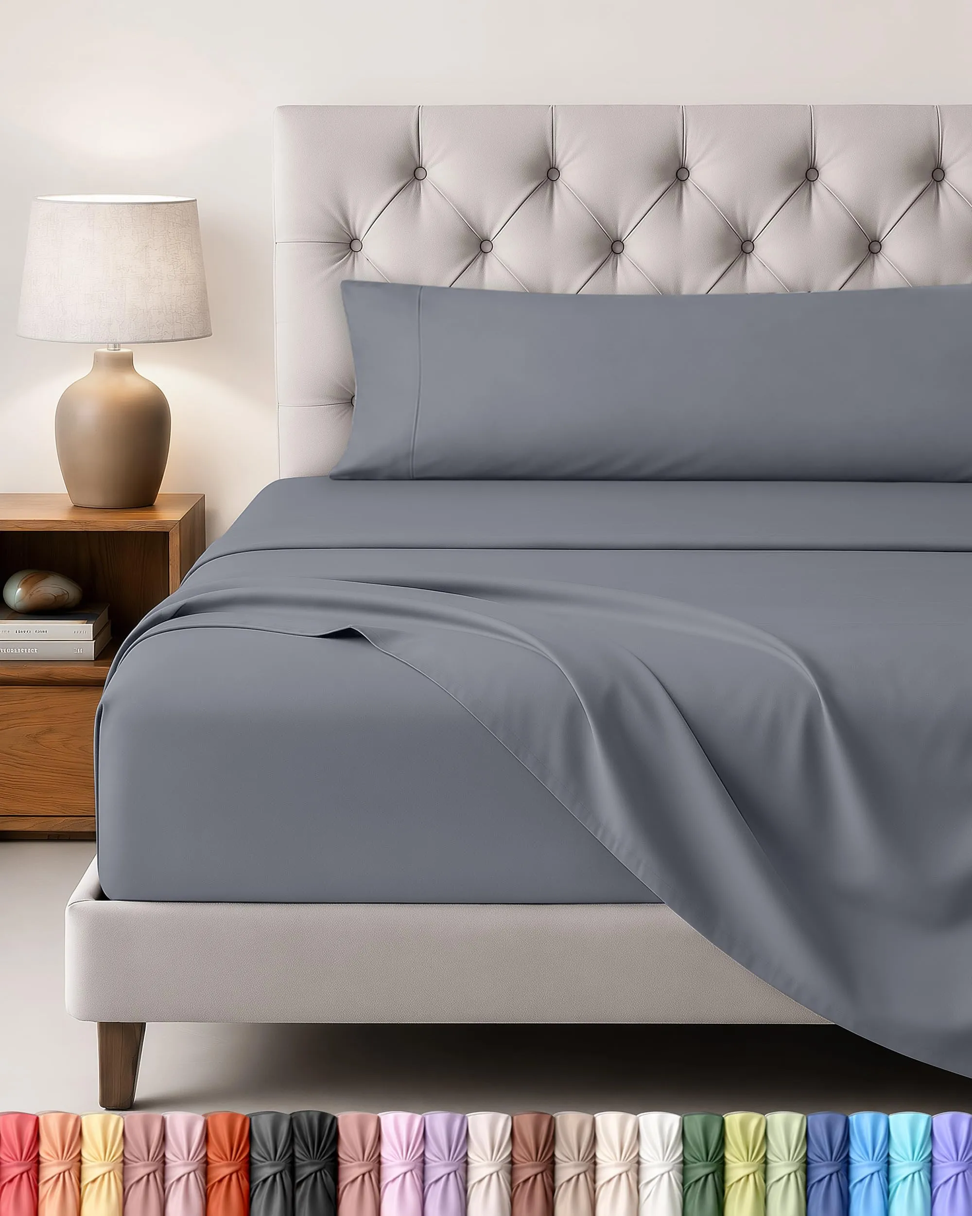 Utopia Bedding Set Lenzuola Letto 3 Pezzi, 135x190cm, Grigio - immagine 1