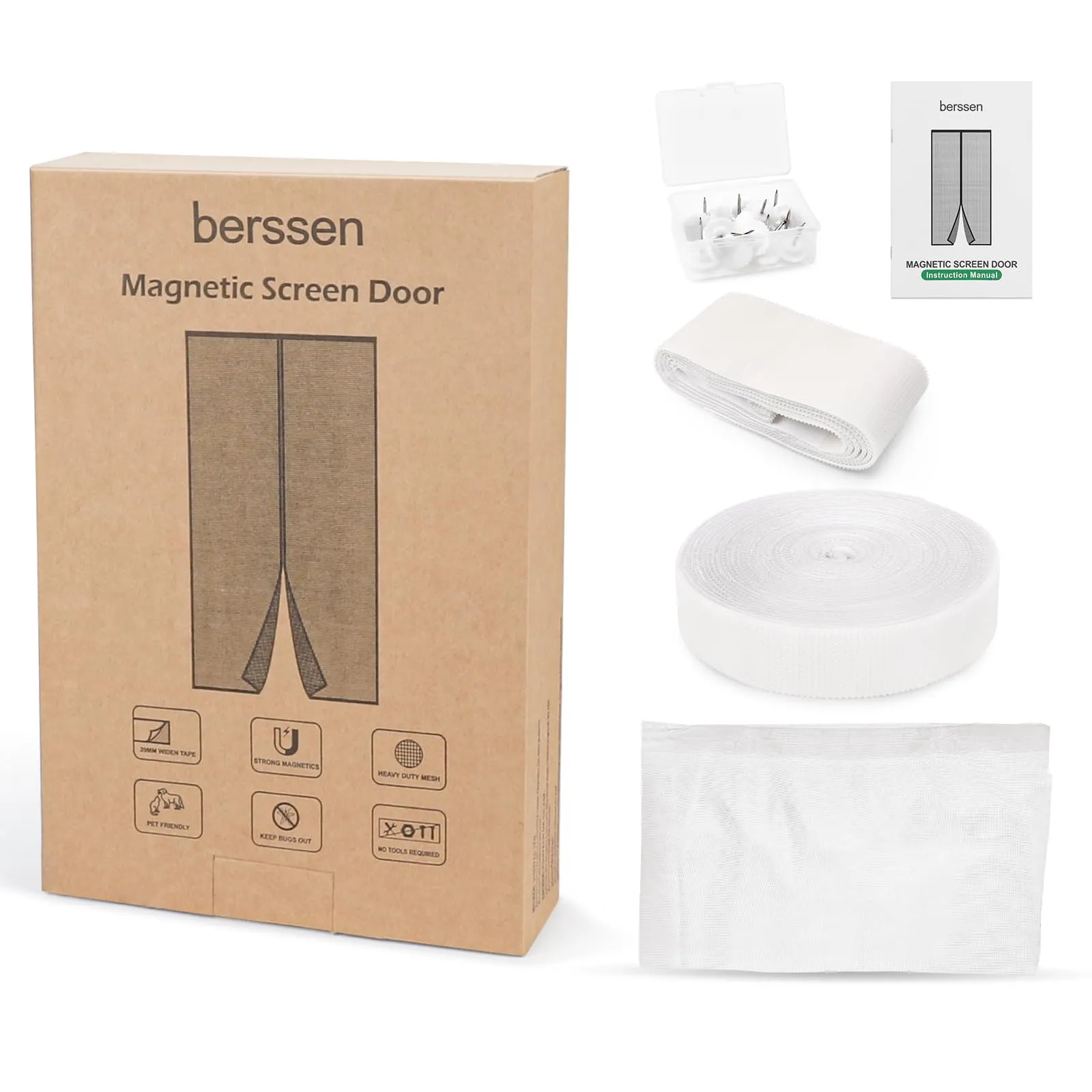 Berssen Zanzariera Magnetica, 90 x 200 cm, Bianco - immagine 5