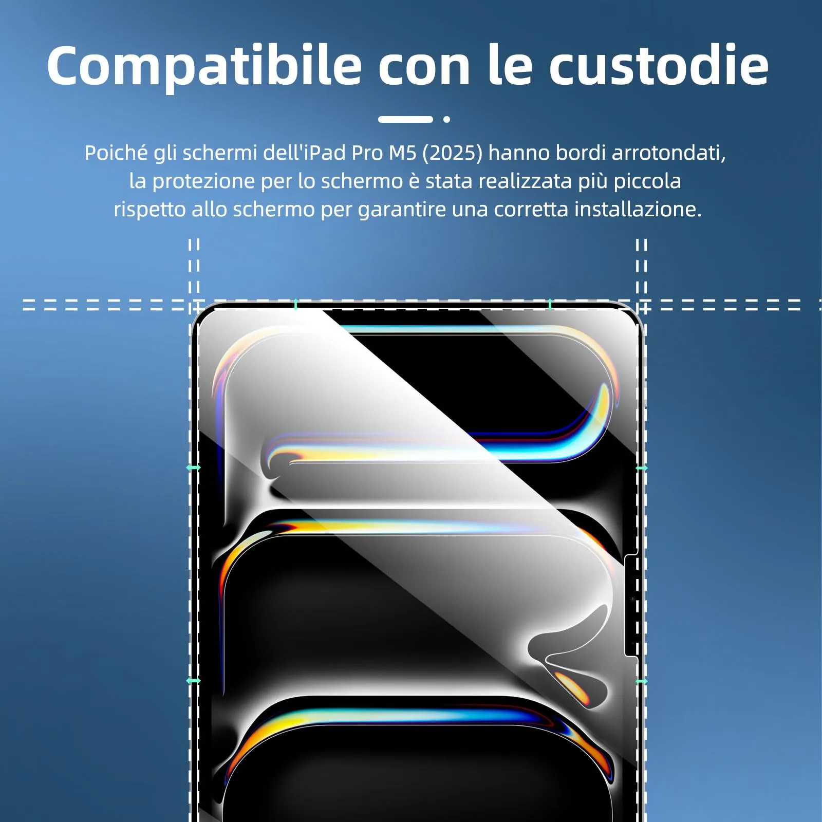 NEW'C Pellicola in Vetro Temperato per iPad Pro 11 pollici (M5) 2025 - immagine 3