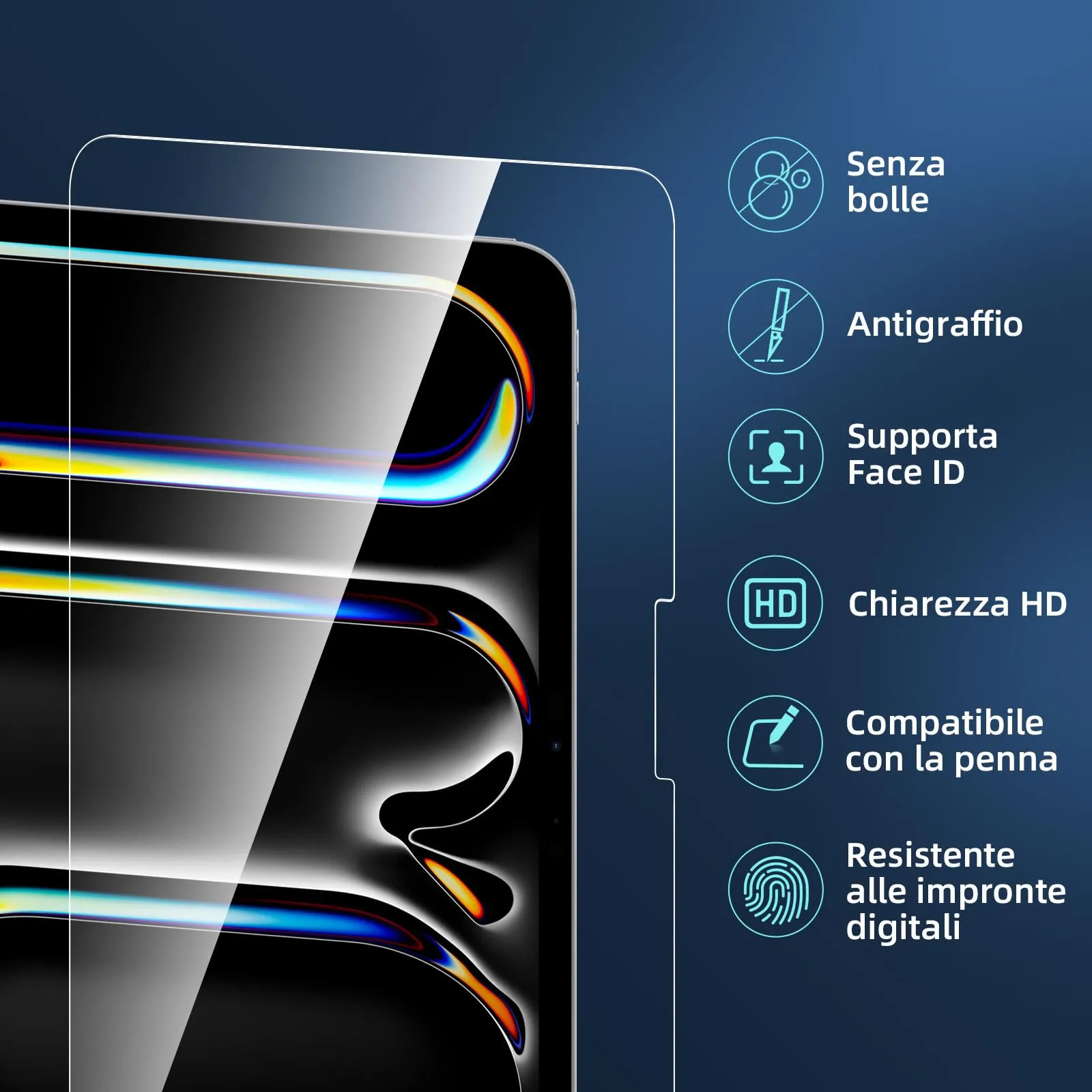 NEW'C Pellicola in Vetro Temperato per iPad Pro 11 pollici (M5) 2025 - immagine 4