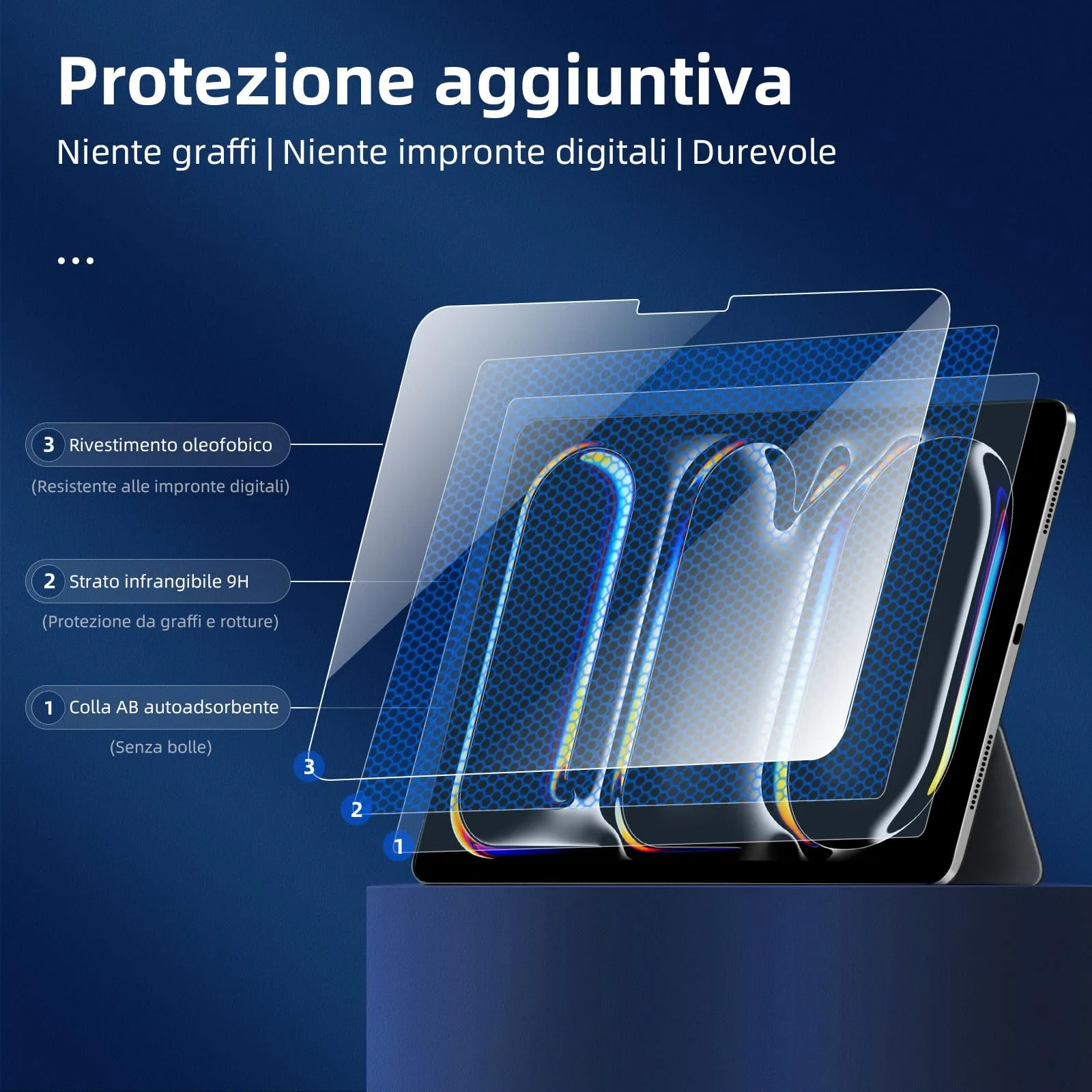 NEW'C Pellicola in Vetro Temperato per iPad Pro 11 pollici (M5) 2025 - immagine 6