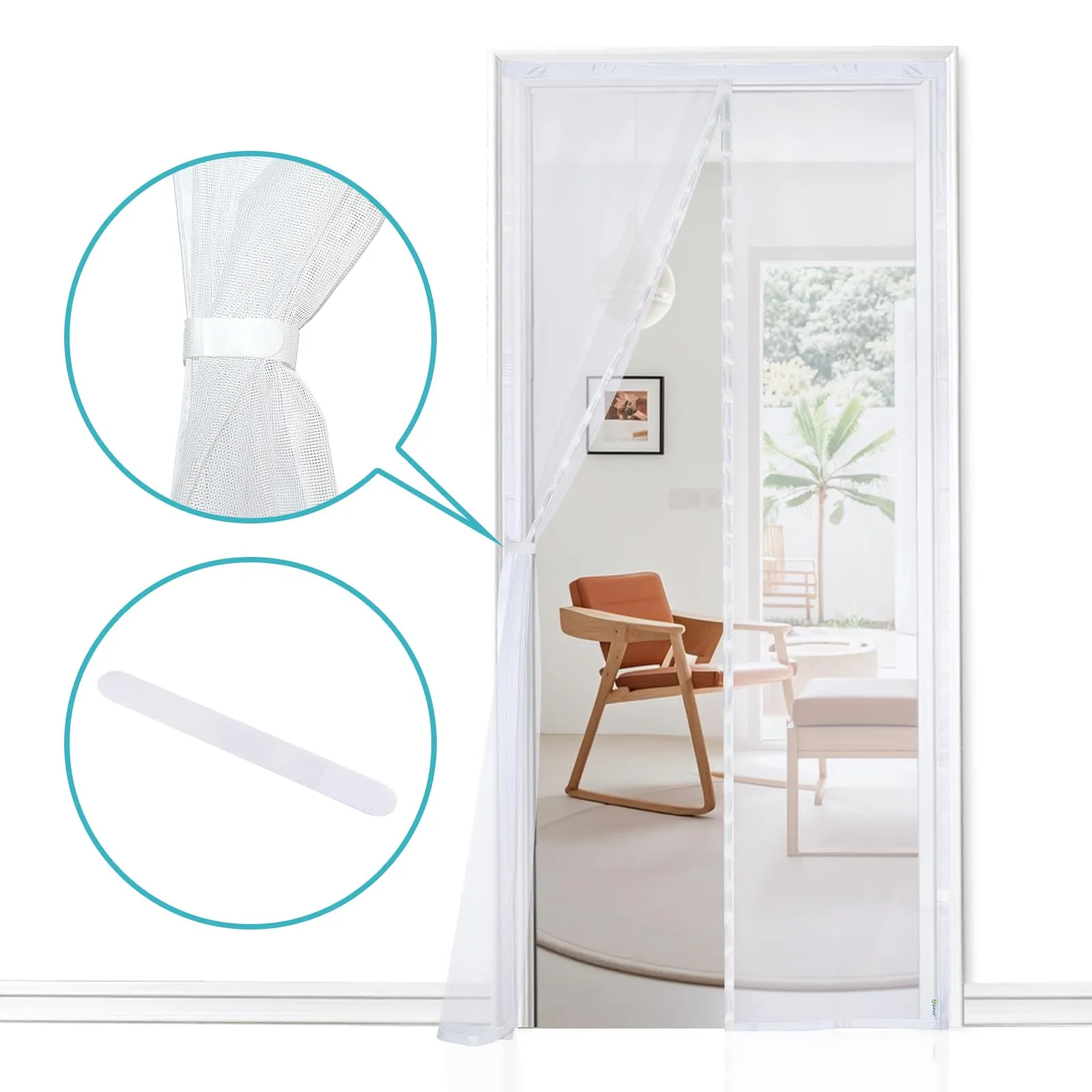 Apalus Prime Zanzariera Magnetica per Porta Balcone, 70x200 cm, Bianco - immagine 9