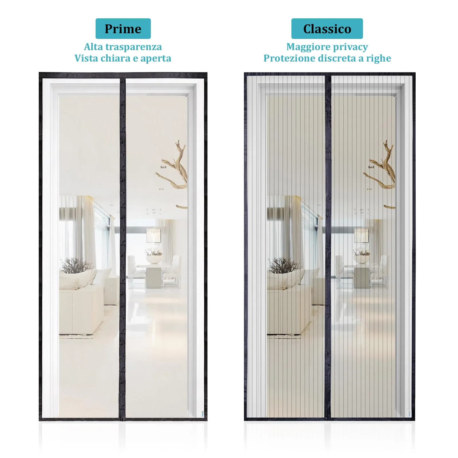 Apalus Prime Zanzariera Magnetica per Porta Balcone, 85x190 cm, Nero - immagine 4