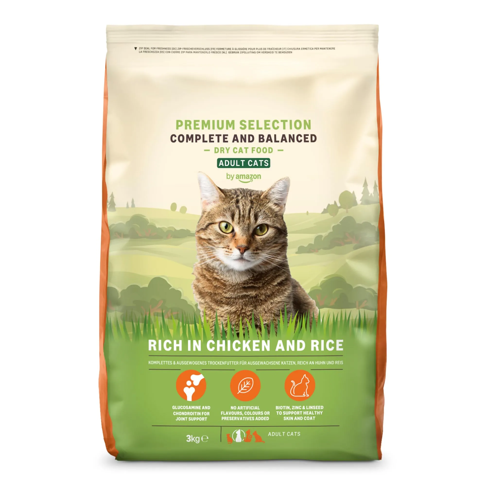 by Amazon Alimento secco completo per gatti adulti pollo e riso, 3kg - immagine 1