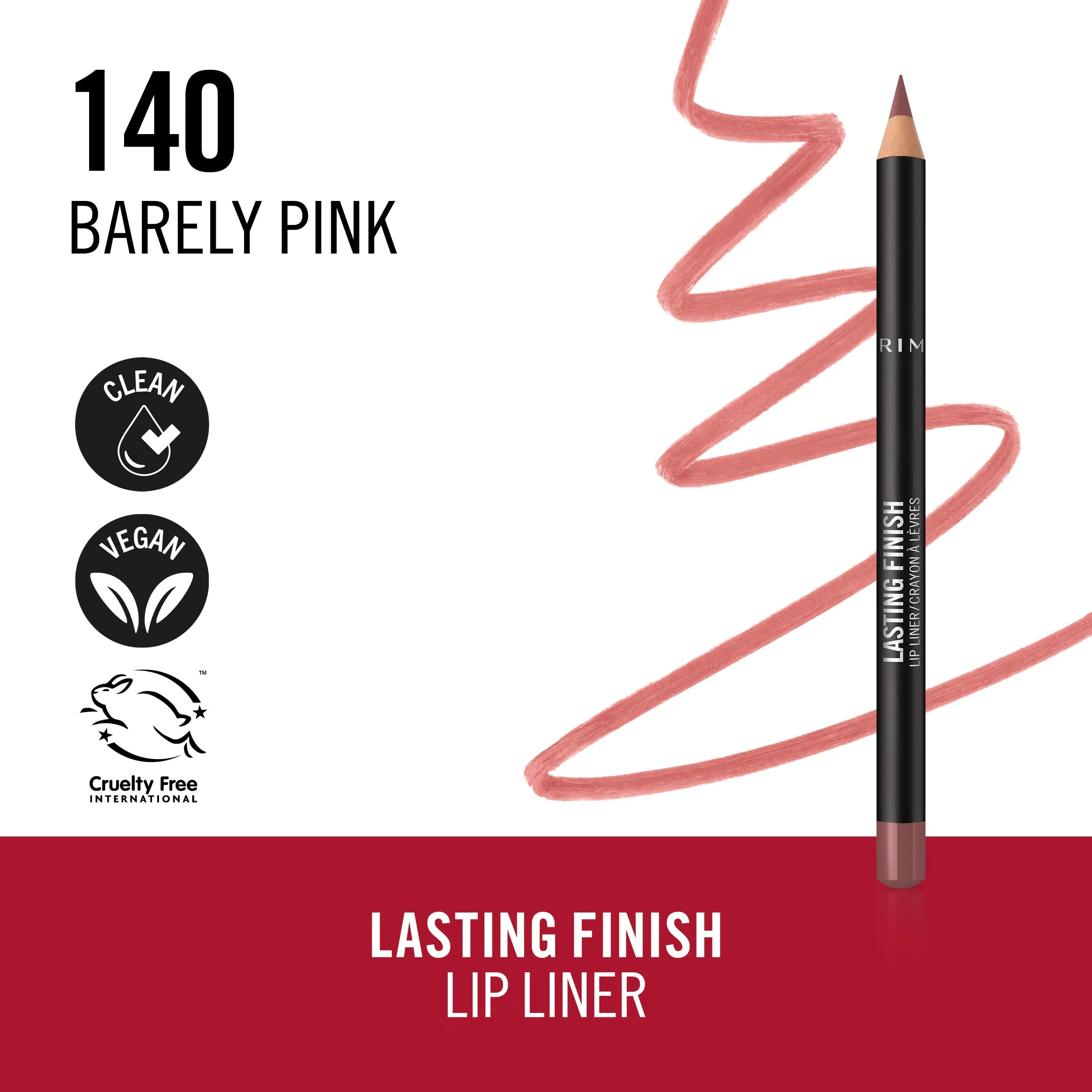 Rimmel London Lasting Finish Lip Liner - 140 Barely Pink, 1.2g - immagine 3