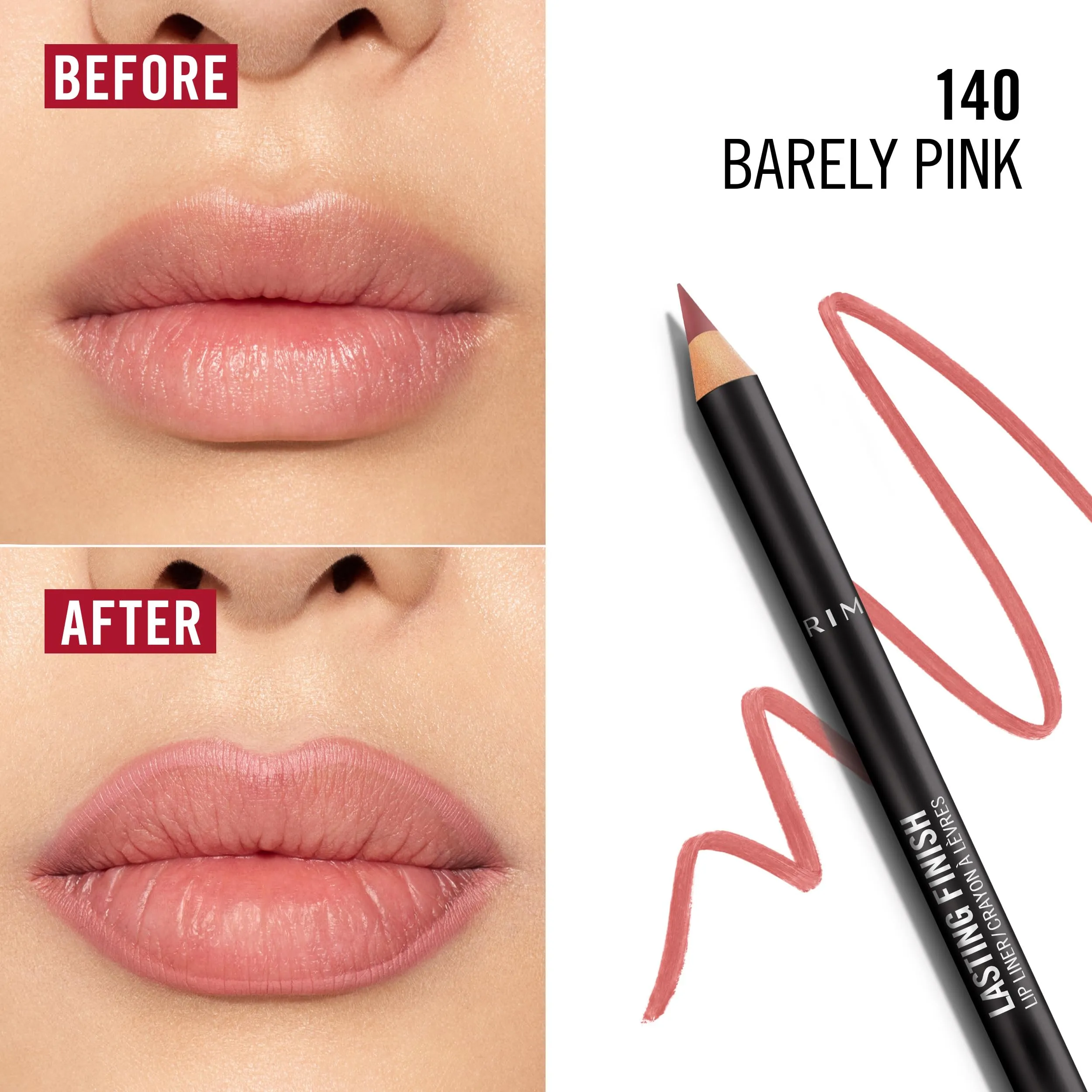 Rimmel London Lasting Finish Lip Liner - 140 Barely Pink, 1.2g - immagine 4