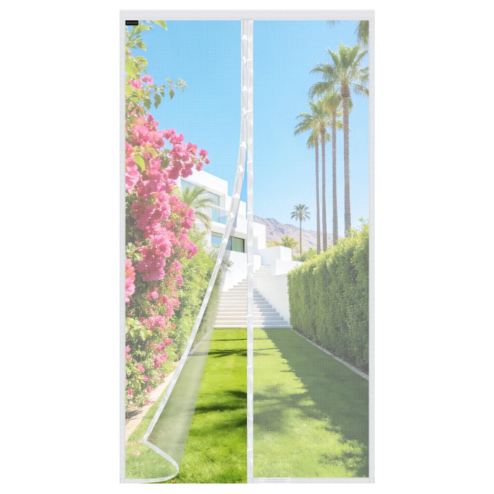 MYCARBON Zanzariera Porta Finestra Magnetica, 90x220cm, Bianco - immagine 1