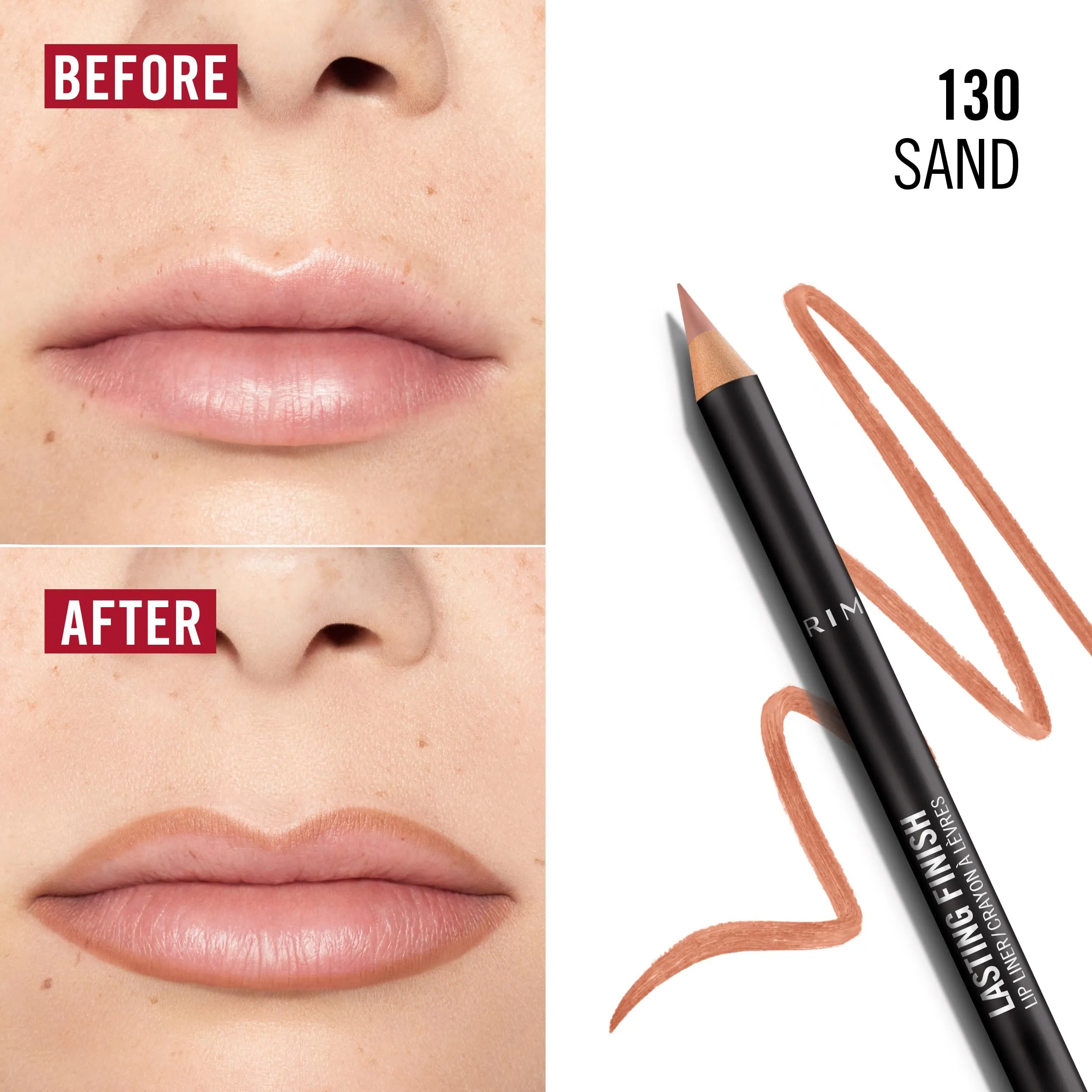 Rimmel London Lasting Finish Lip Liner - 130 Sand, 1.2 g - immagine 4