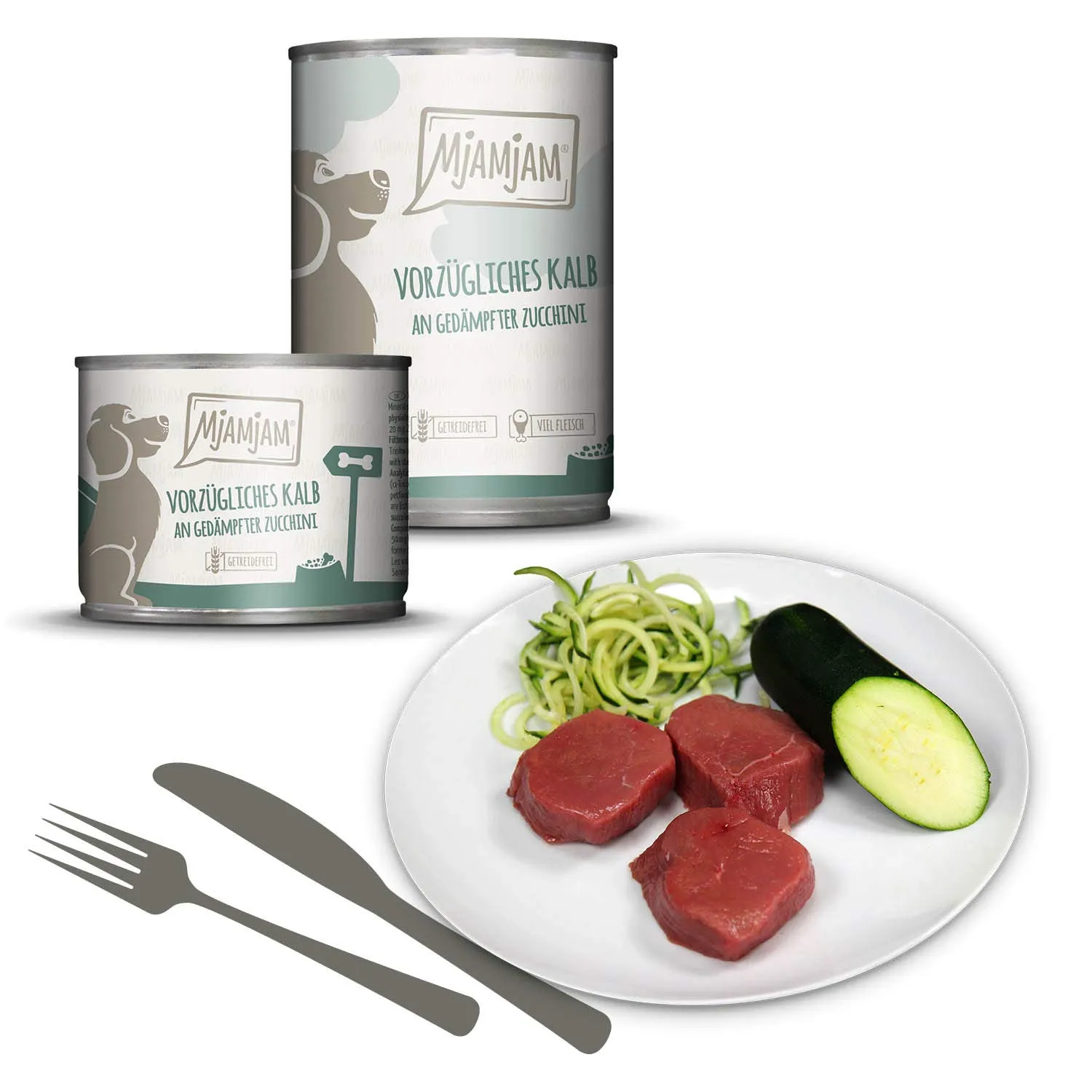 MjAMjAM Cibo Umido Premium per Cani Confezione Mista II Pollo, Anatra, Manzo, Tacchino, Vitello, Agnello (6 x 400 g) - immagine 5