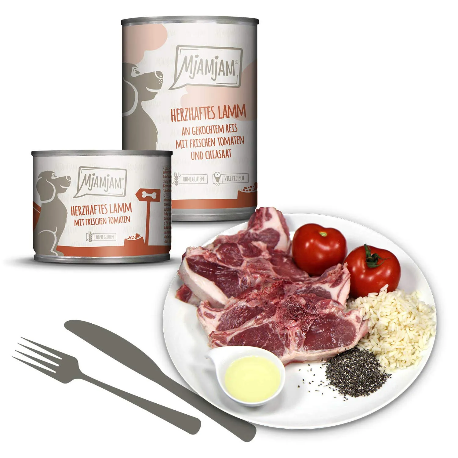 MjAMjAM Cibo Umido Premium per Cani Confezione Mista II Pollo, Anatra, Manzo, Tacchino, Vitello, Agnello (6 x 400 g) - immagine 7