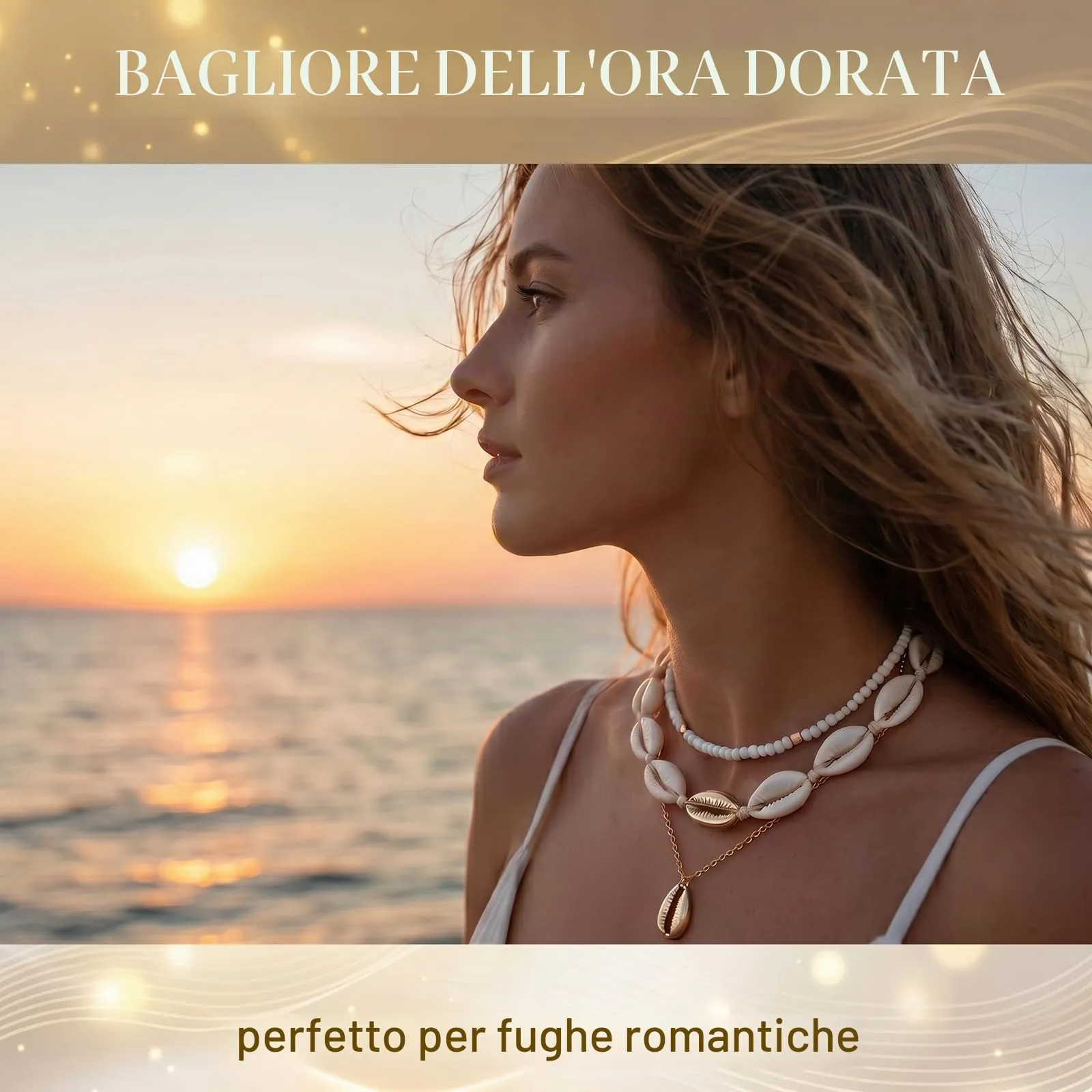 MYZWEL Set di 3 Collane con Conchiglie e Perline in Legno, Stile Surfista Boho Hawaiano, Regolabili per Uomo e Donna - immagine 3